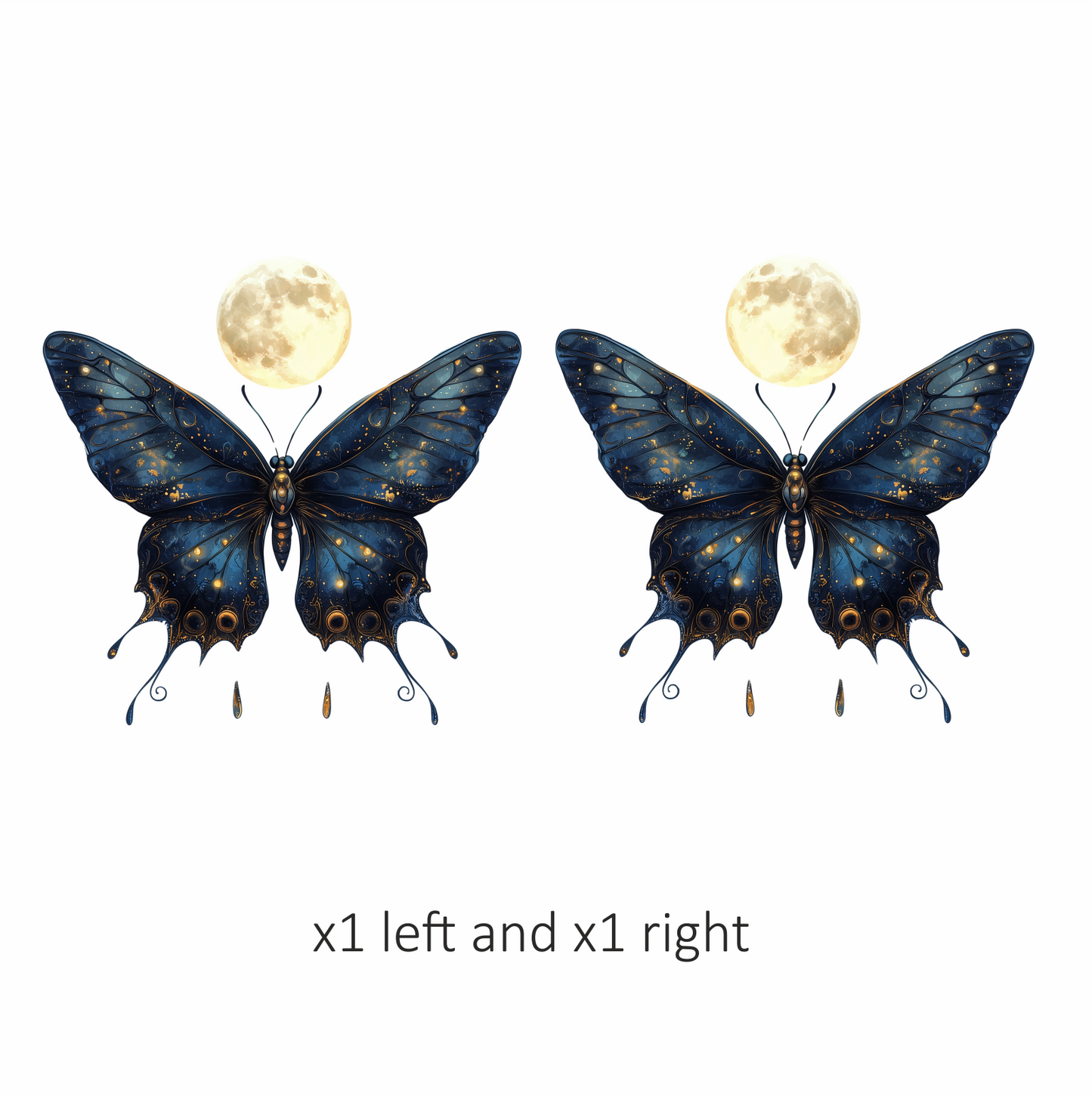 Blue Butterfly Moon Glow Vinyl Sticker Decal