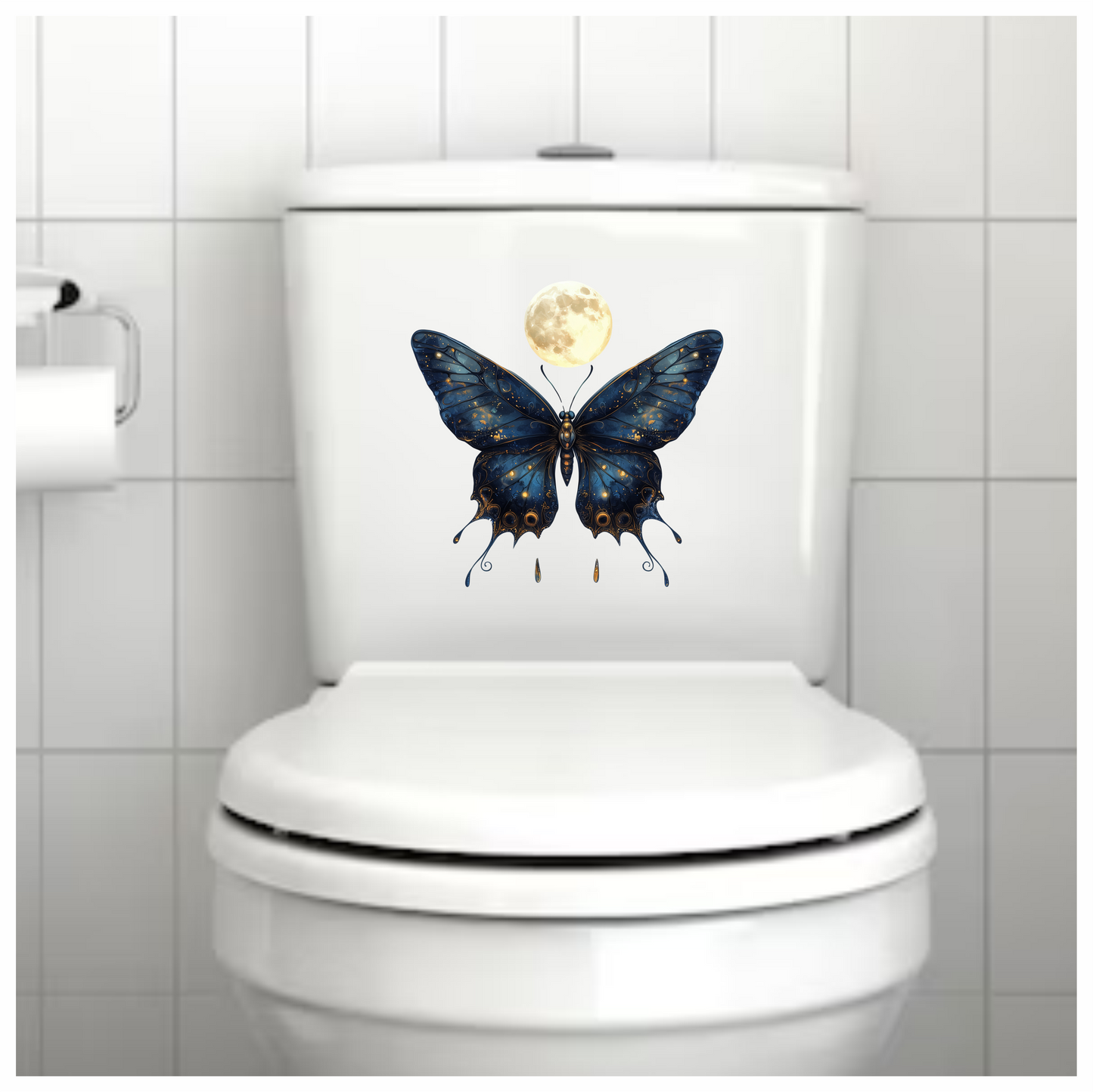 Blue Butterfly Moon Glow Vinyl Sticker Decal