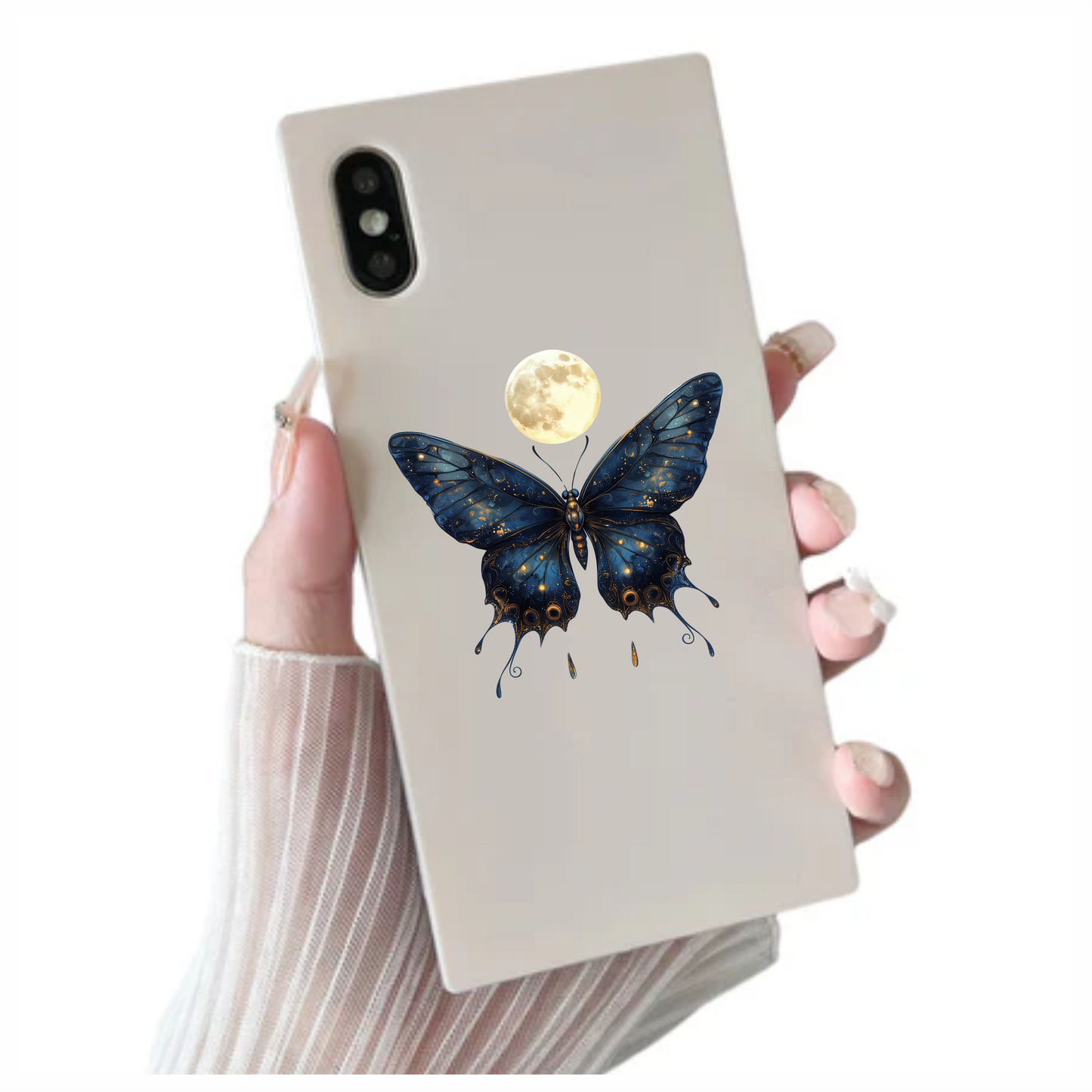 Blue Butterfly Moon Glow Vinyl Sticker Decal