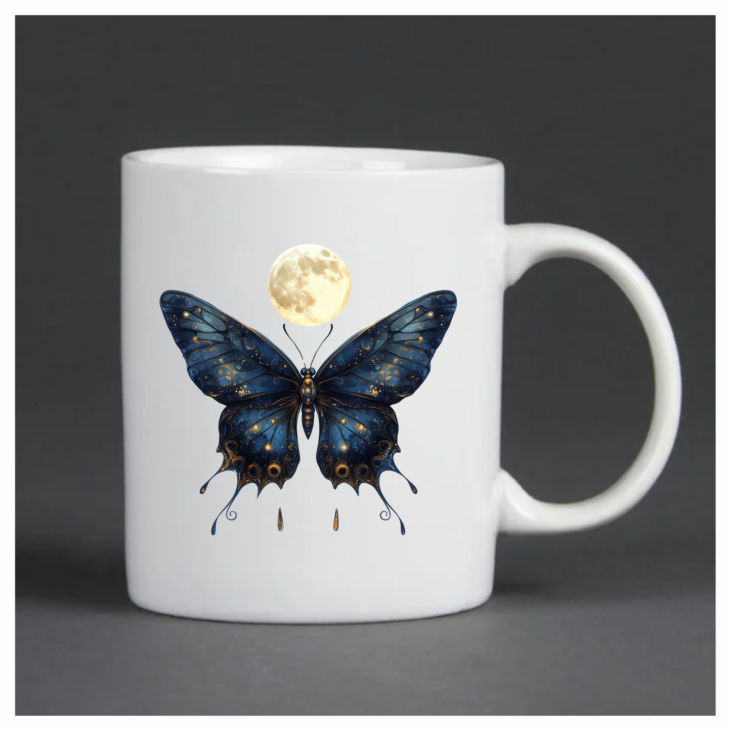 Blue Butterfly Moon Glow Vinyl Sticker Decal
