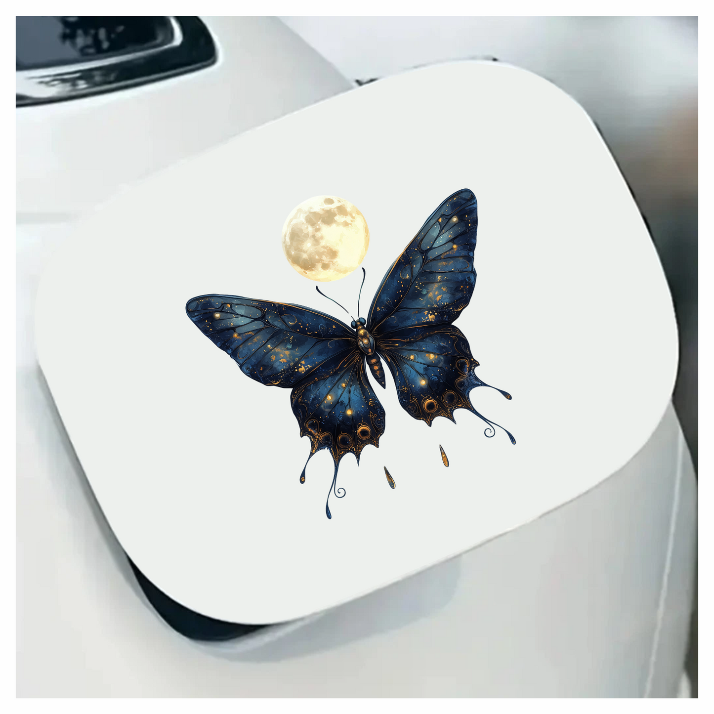Blue Butterfly Moon Glow Vinyl Sticker Decal