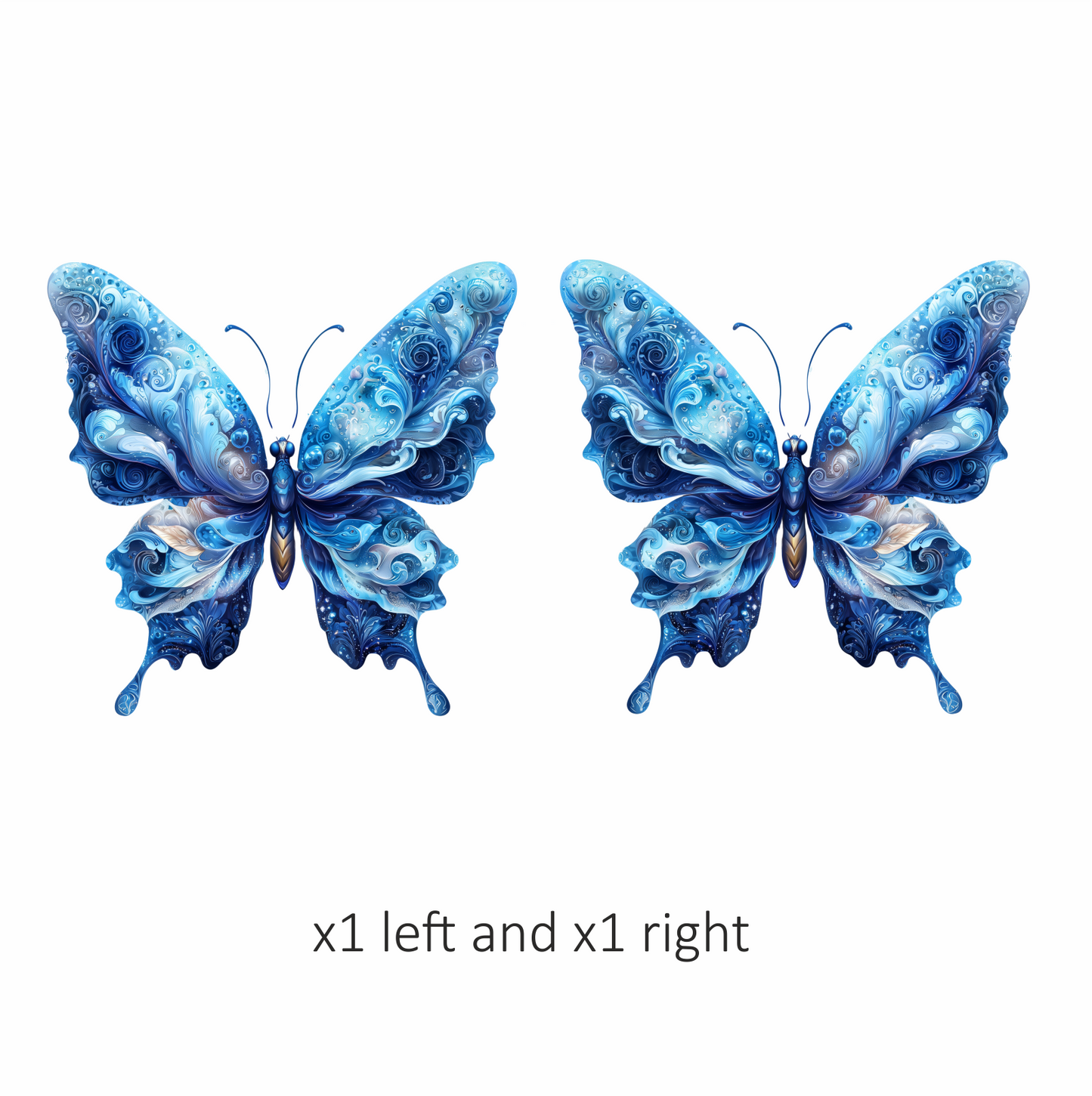 Blue Butterfly Abstract Design Vinyl Sticker Decal