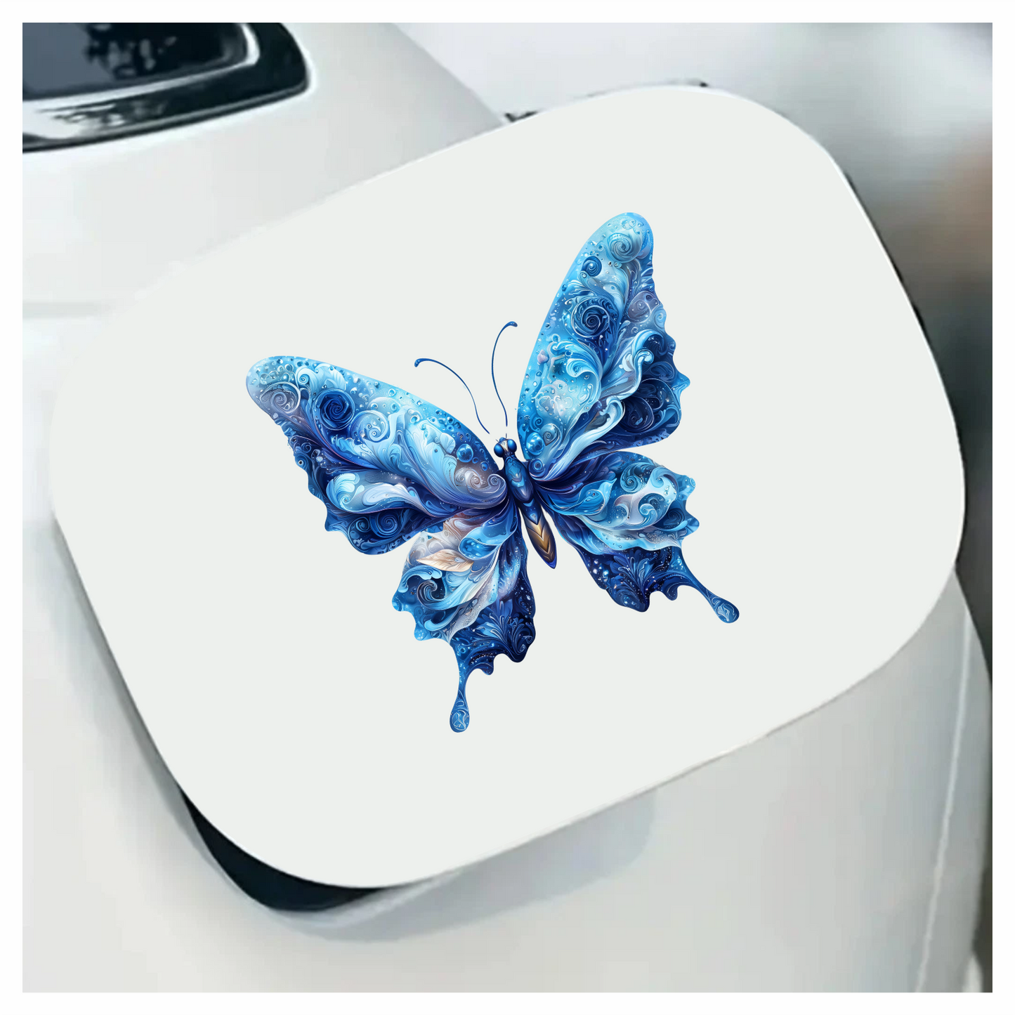 Blue Butterfly Abstract Design Vinyl Sticker Decal