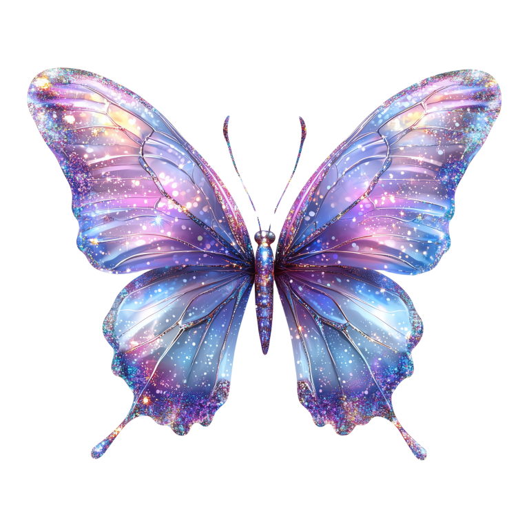 Purple Butterfly Starry Pattern Vinyl Sticker Decal