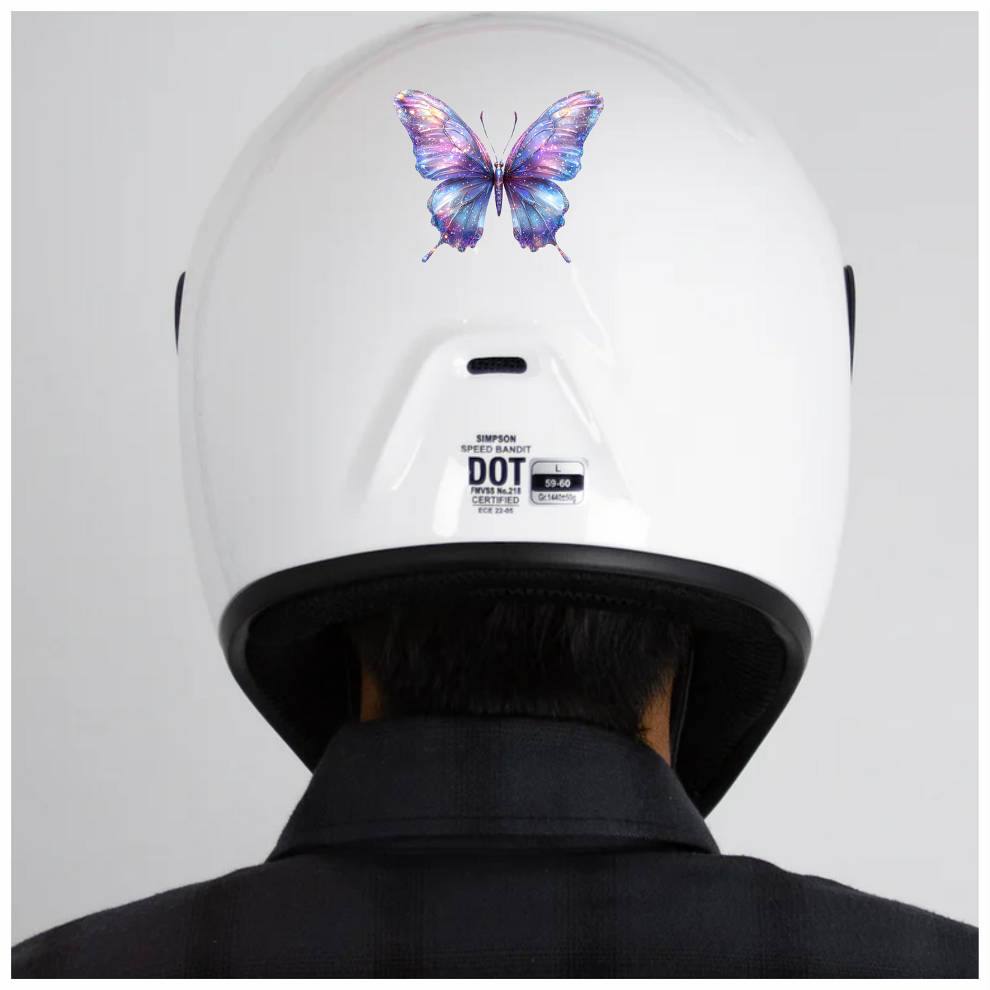 Purple Butterfly Starry Pattern Vinyl Sticker Decal