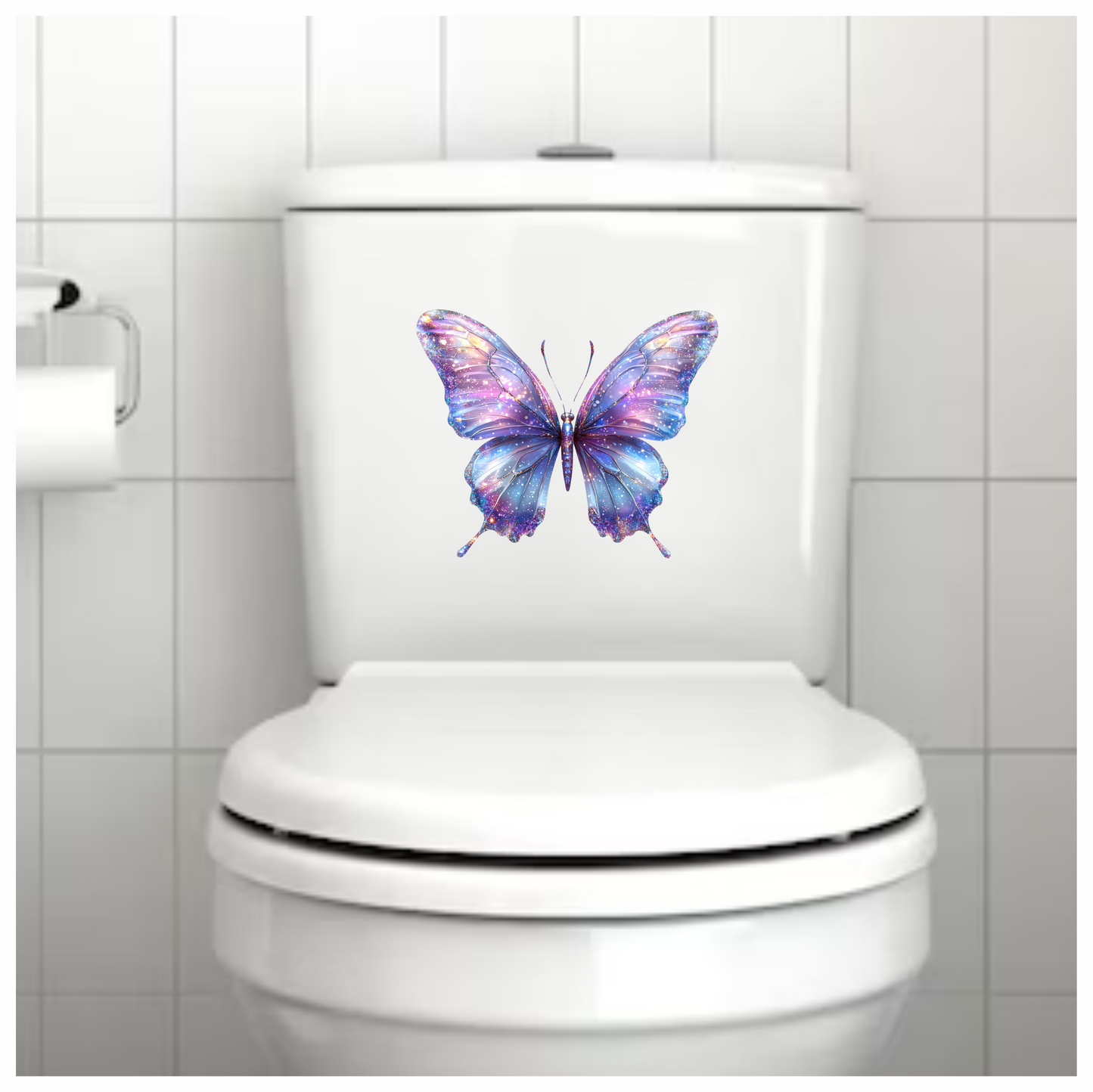 Purple Butterfly Starry Pattern Vinyl Sticker Decal