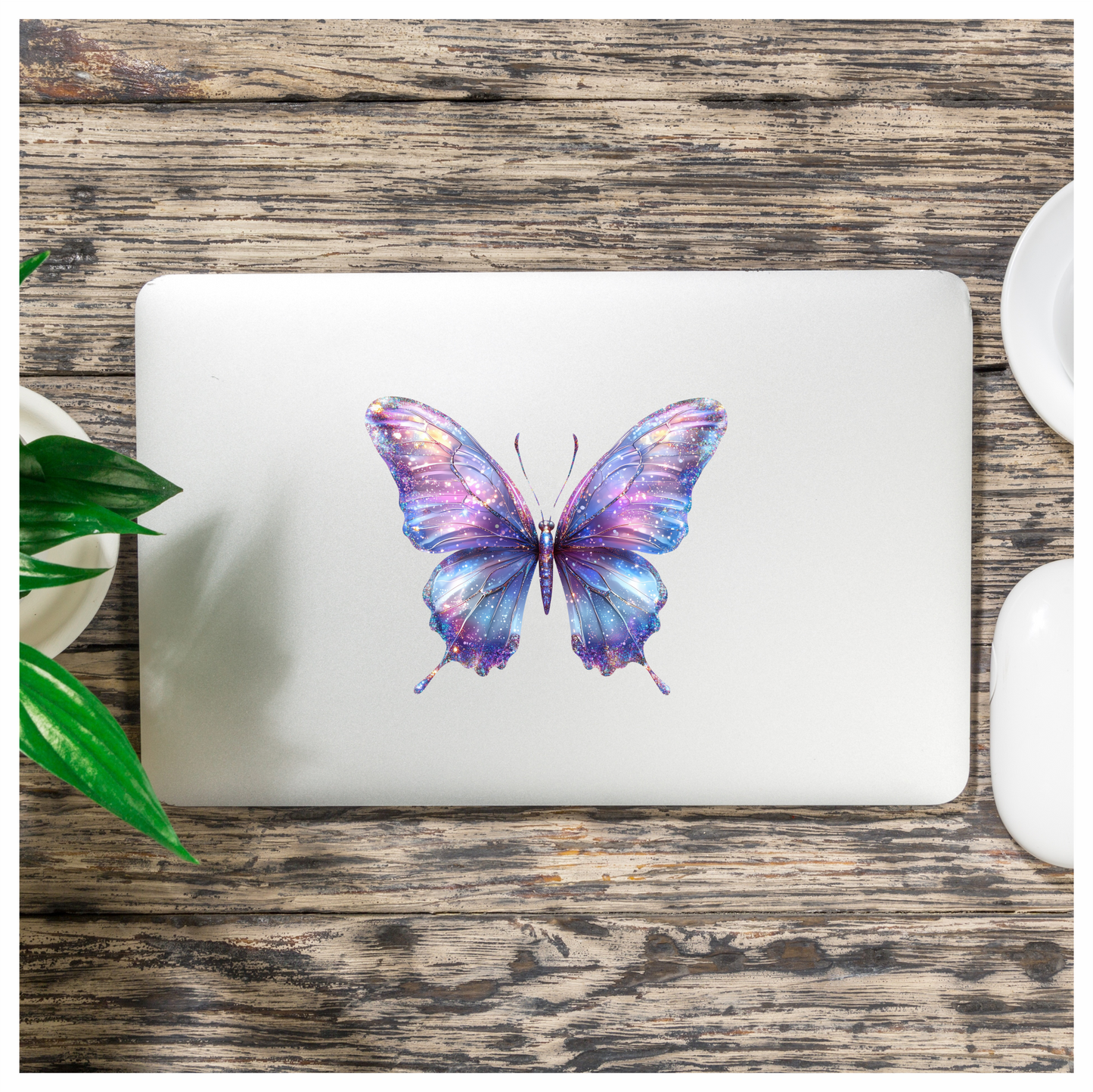 Purple Butterfly Starry Pattern Vinyl Sticker Decal