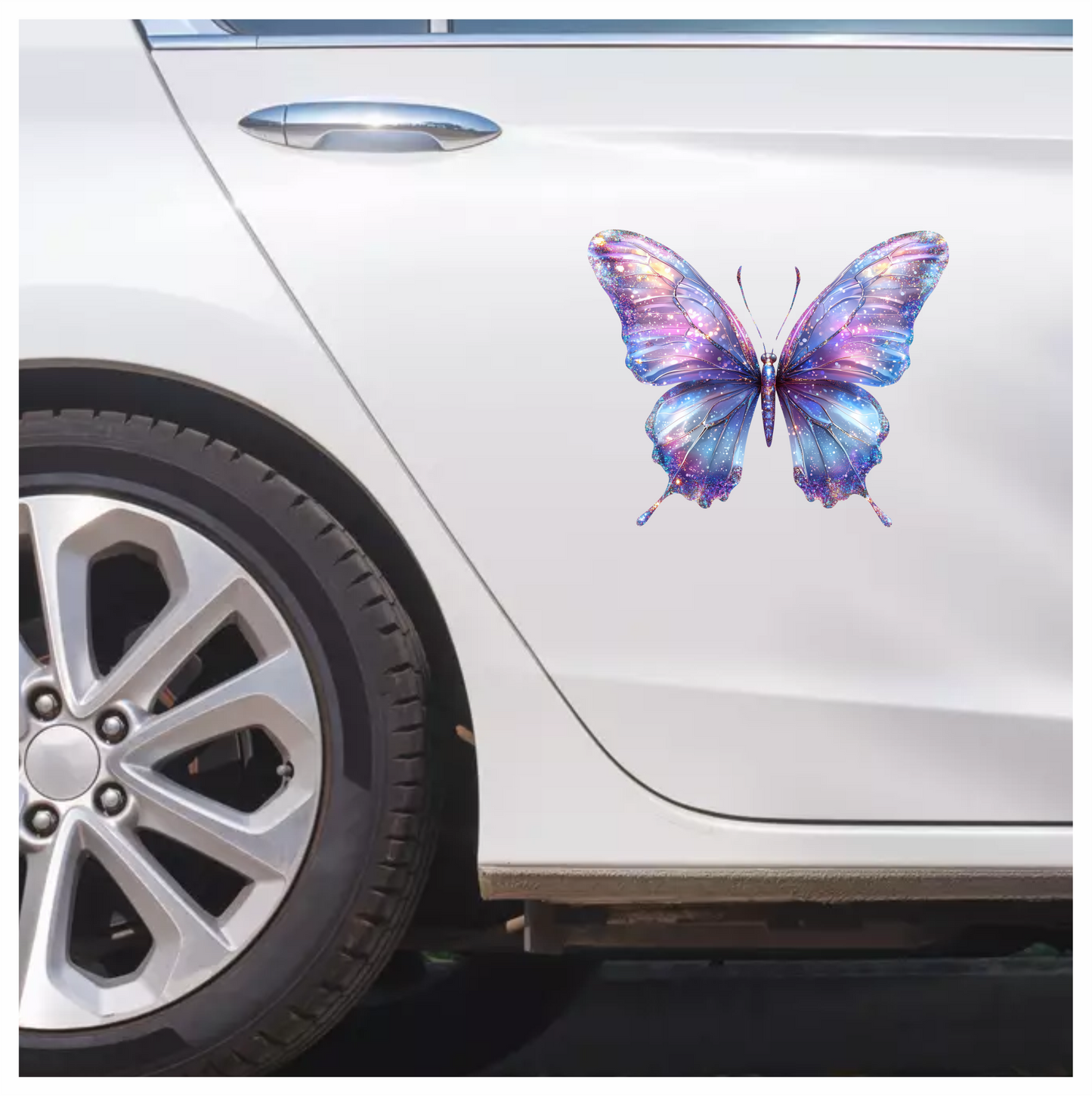 Purple Butterfly Starry Pattern Vinyl Sticker Decal
