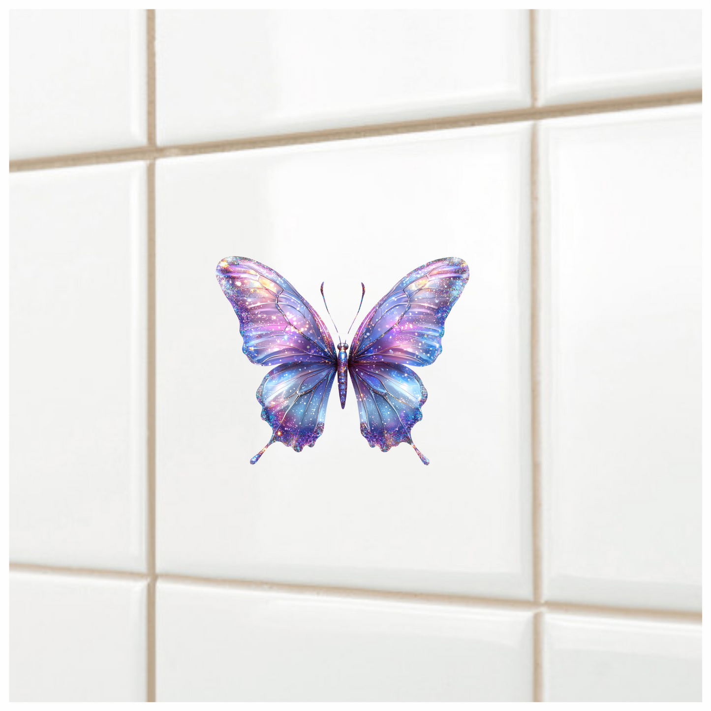 Purple Butterfly Starry Pattern Vinyl Sticker Decal