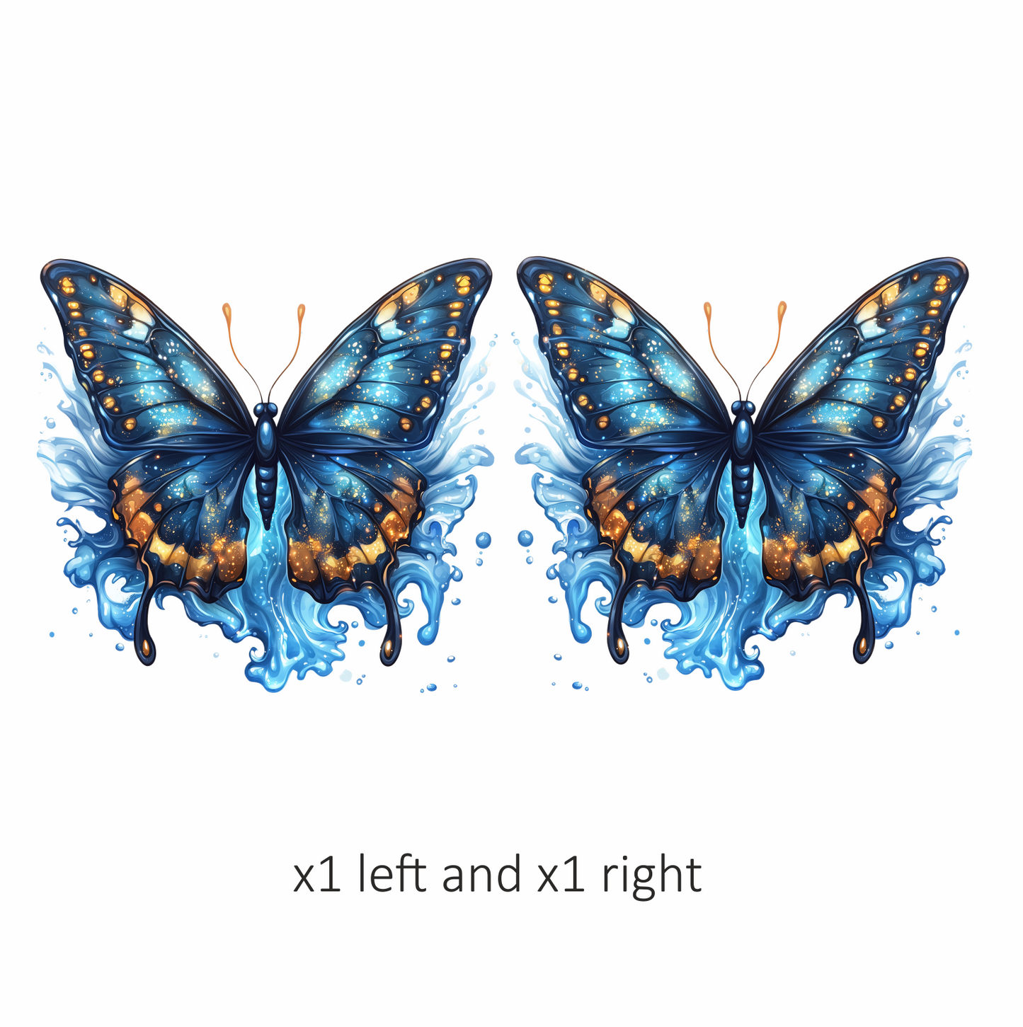 Blue Butterfly Water Vinyl Sticker Decal