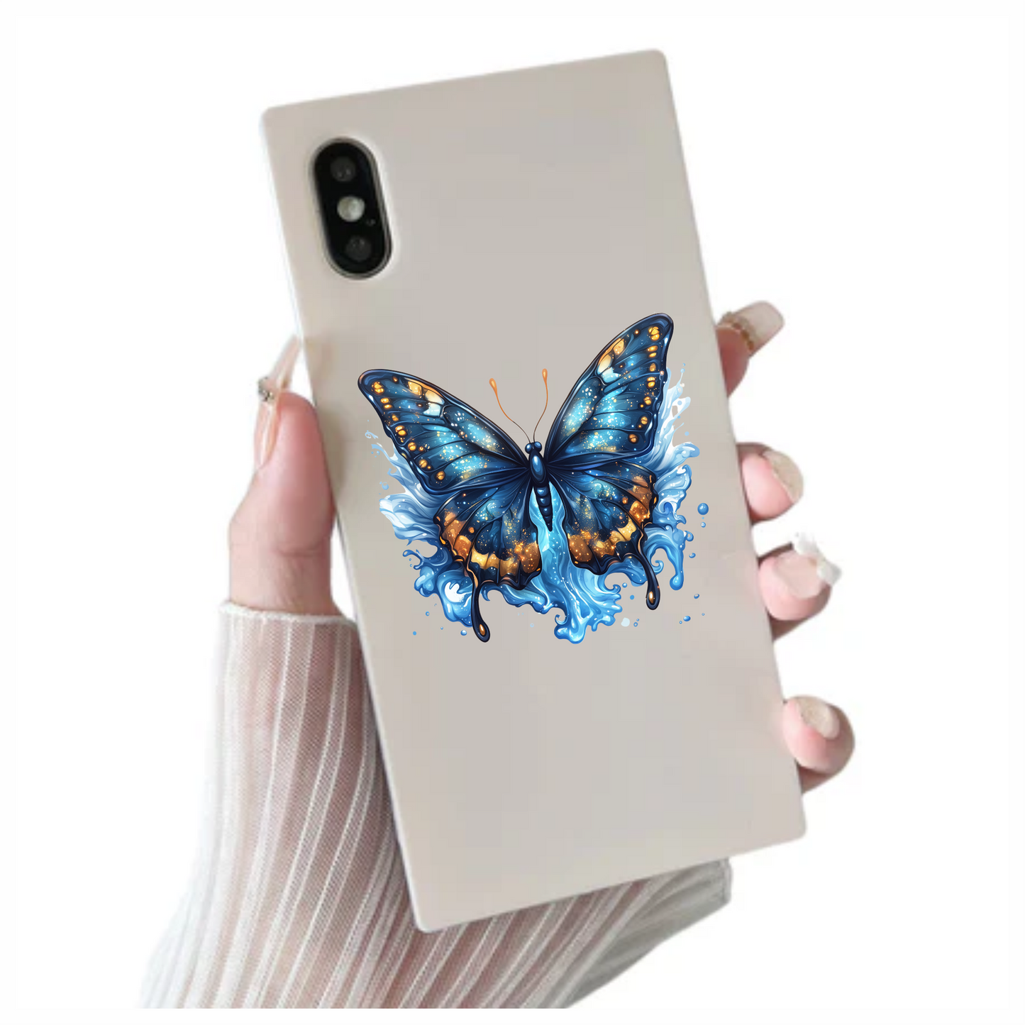 Blue Butterfly Water Vinyl Sticker Decal