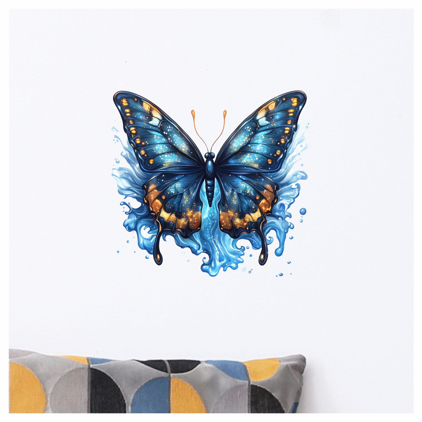 Blue Butterfly Water Vinyl Sticker Decal