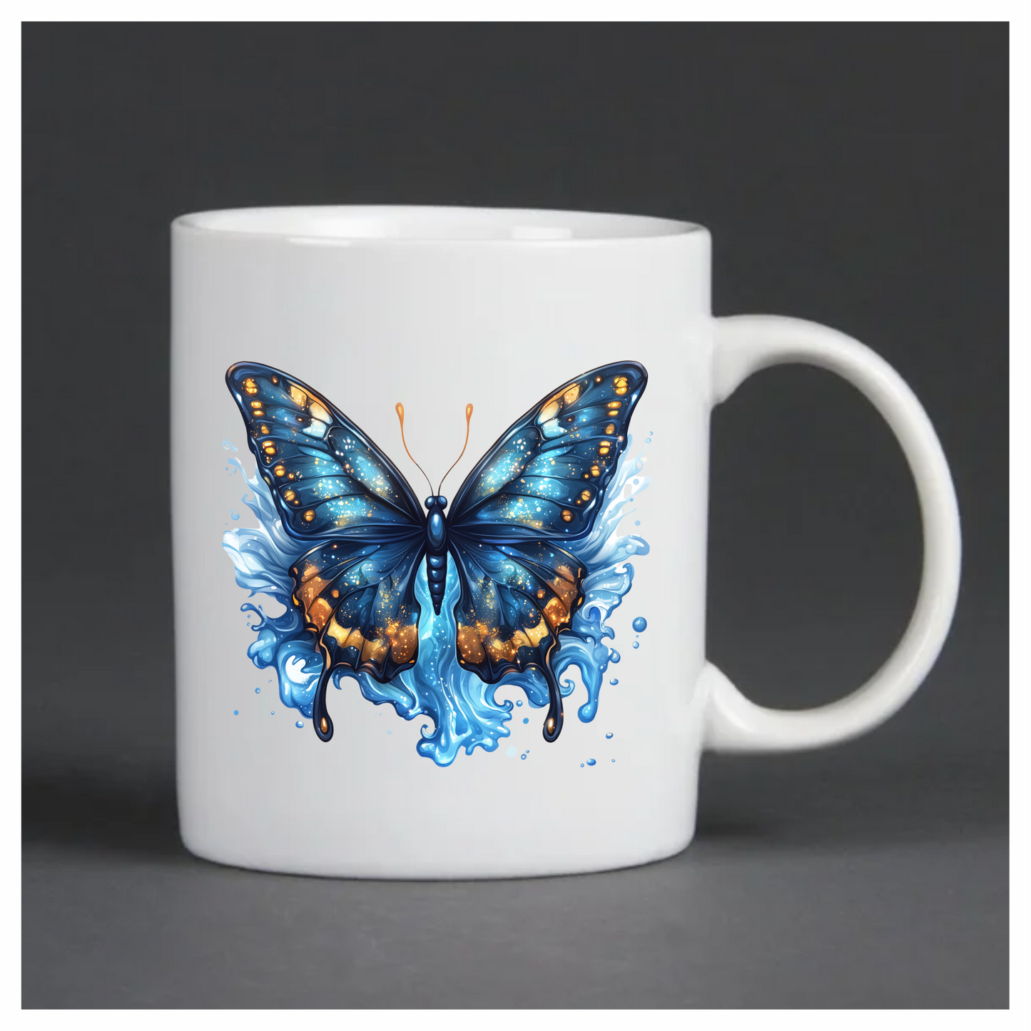 Blue Butterfly Water Vinyl Sticker Decal