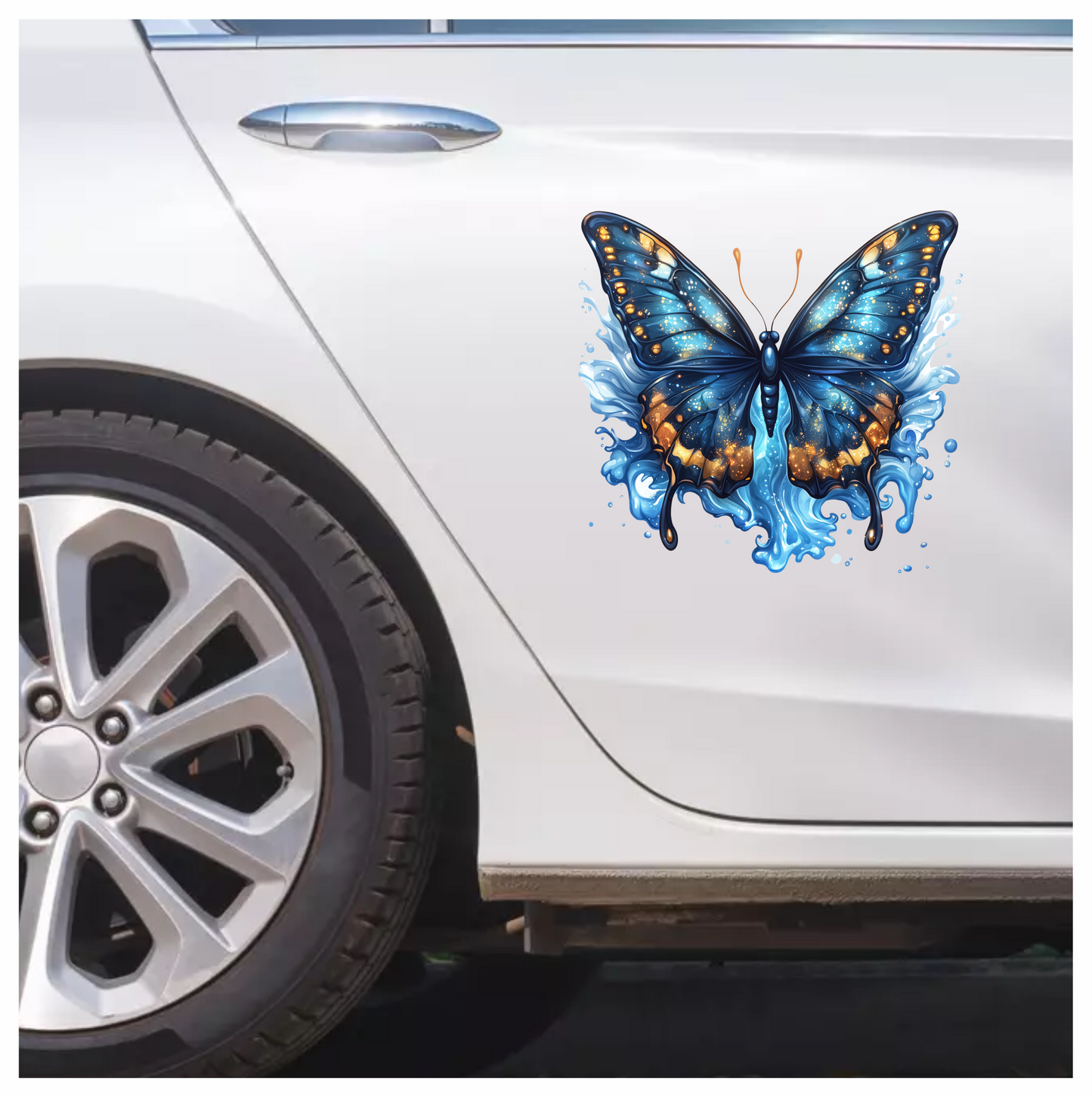 Blue Butterfly Water Vinyl Sticker Decal