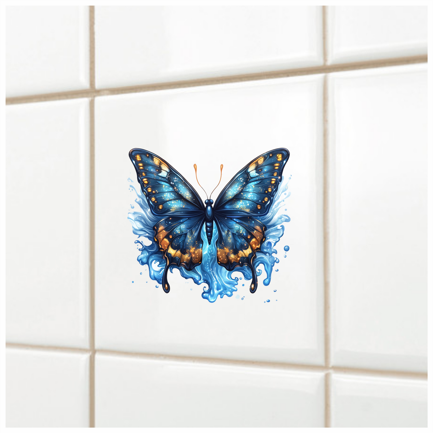 Blue Butterfly Water Vinyl Sticker Decal