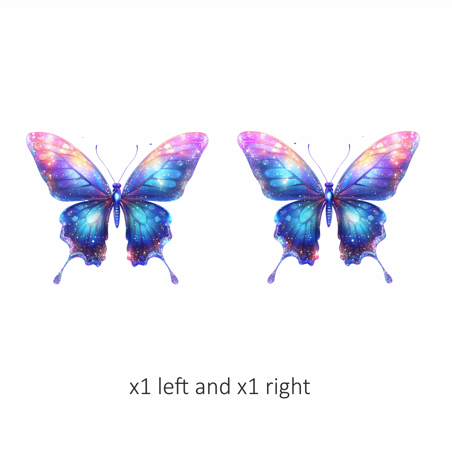 Butterfly Blue Sparkles Wings Colorful Bright Vinyl Sticker Decal