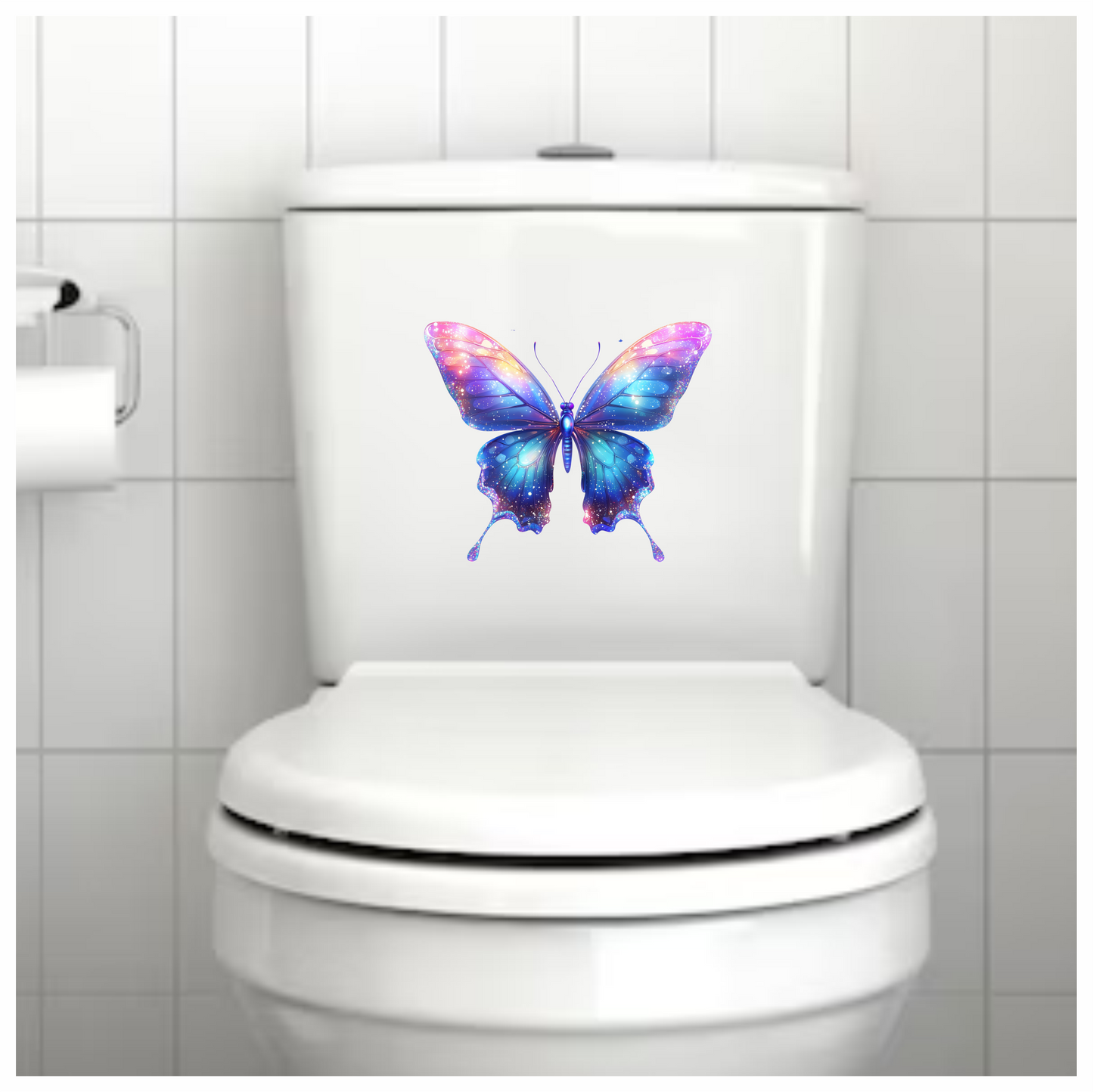 Butterfly Blue Sparkles Wings Colorful Bright Vinyl Sticker Decal
