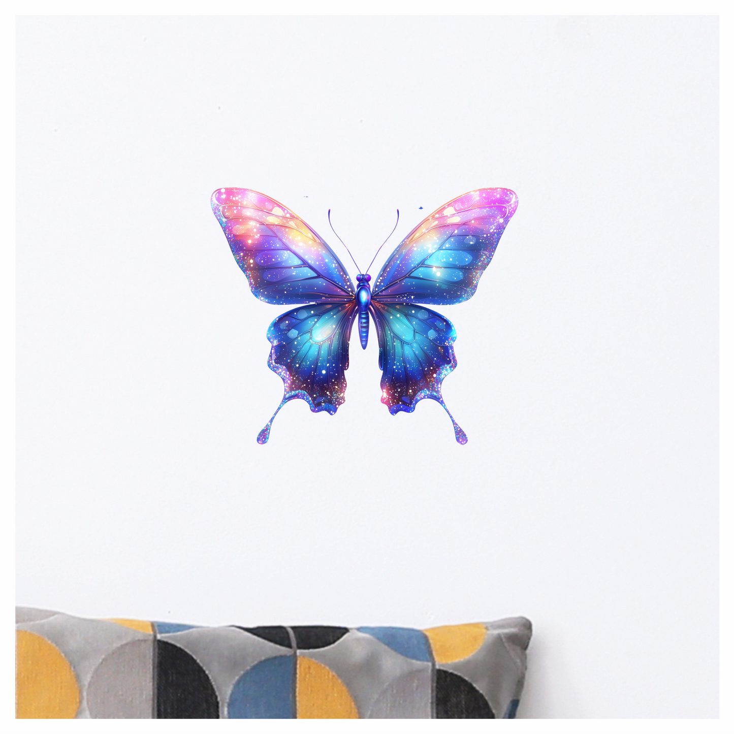 Butterfly Blue Sparkles Wings Colorful Bright Vinyl Sticker Decal