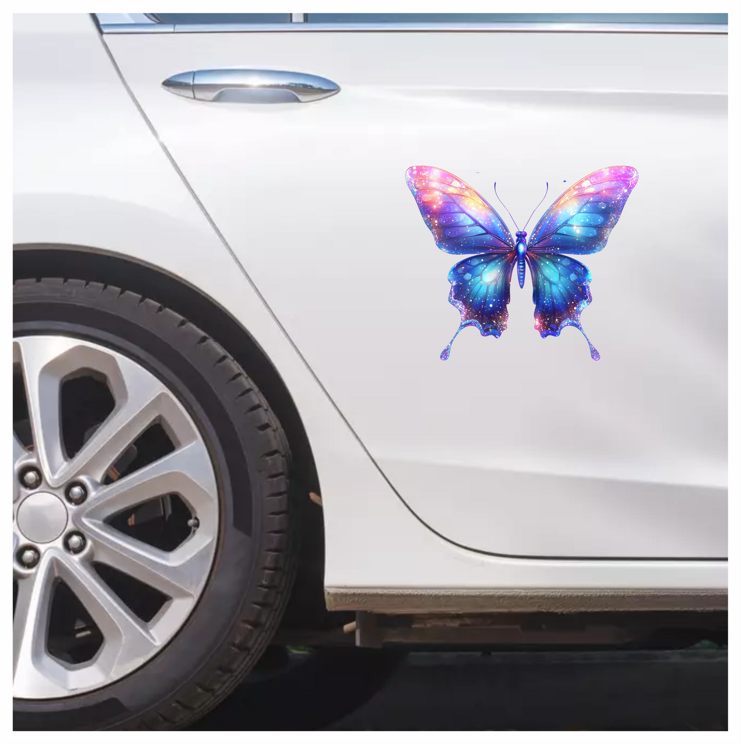 Butterfly Blue Sparkles Wings Colorful Bright Vinyl Sticker Decal