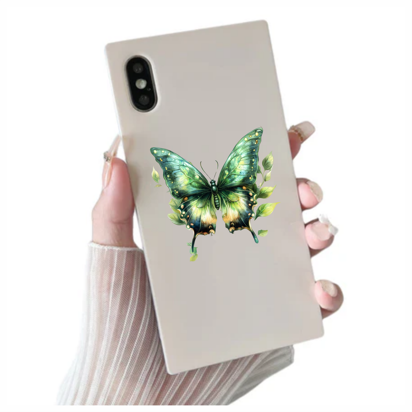 Green Butterfly Leaves Dripping Nature Vinyl Sticker Decal