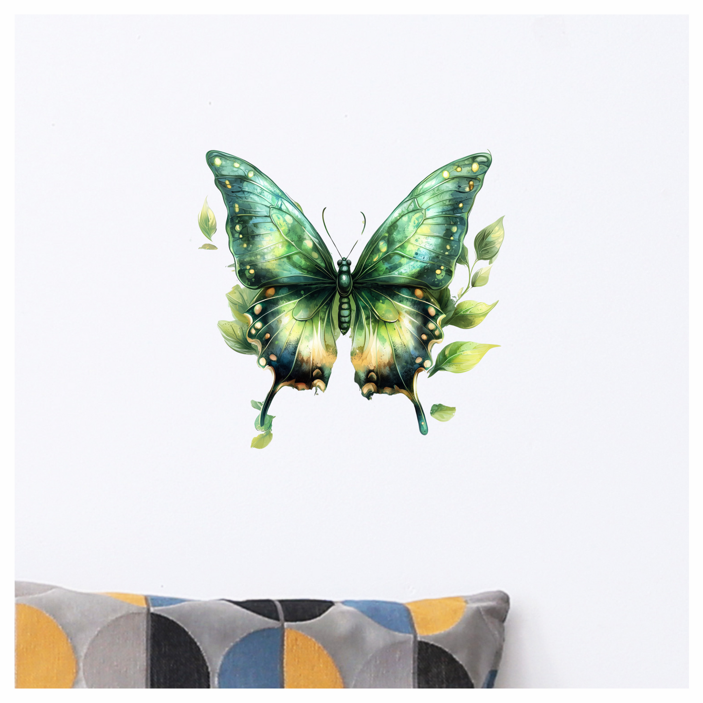Green Butterfly Leaves Dripping Nature Vinyl Sticker Decal