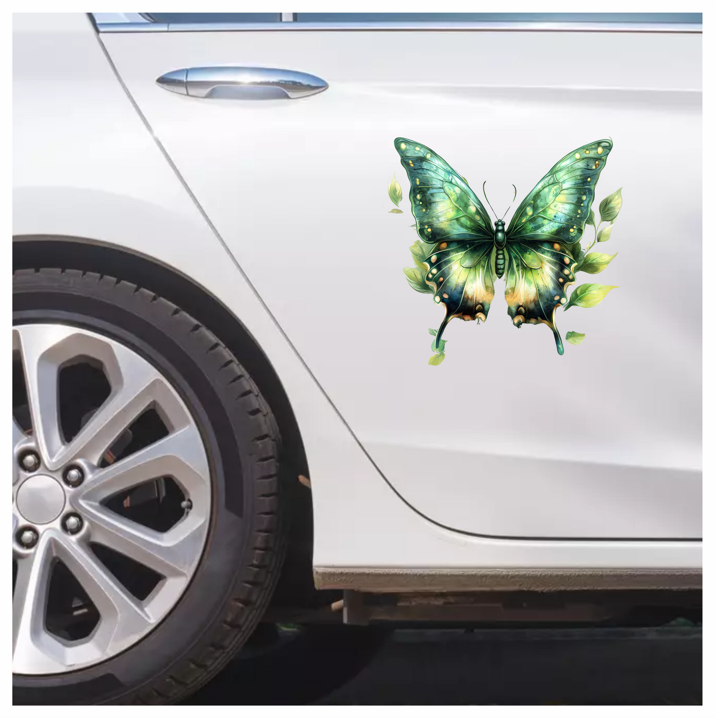 Green Butterfly Leaves Dripping Nature Vinyl Sticker Decal