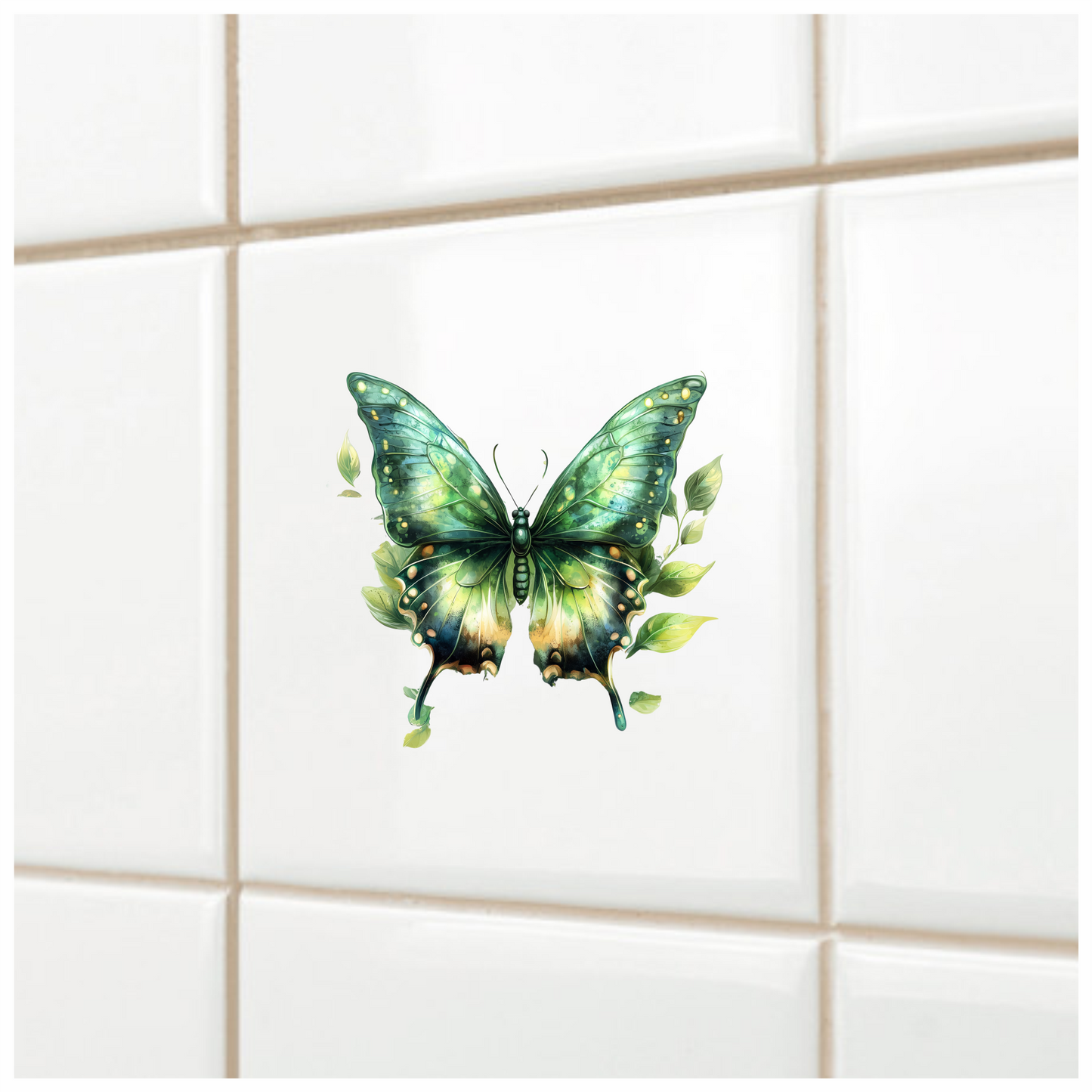 Green Butterfly Leaves Dripping Nature Vinyl Sticker Decal