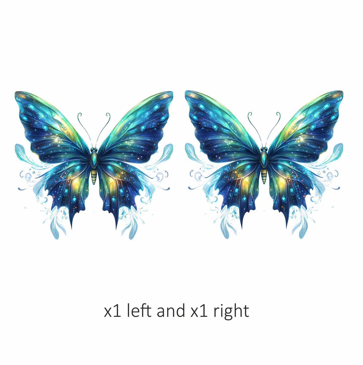 Butterfly Blue Sparkles Wings Animal Vinyl Sticker Decal
