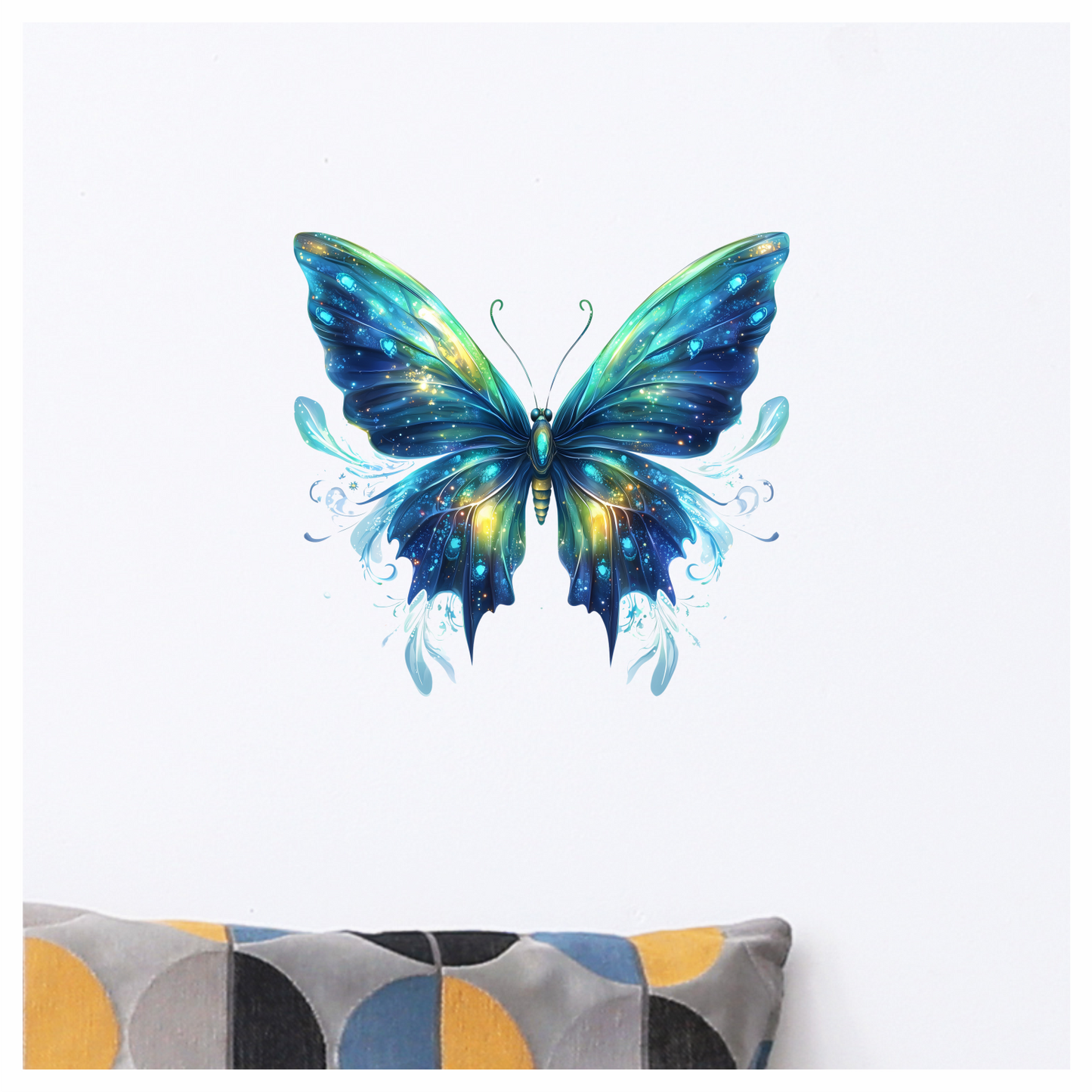 Butterfly Blue Sparkles Wings Animal Vinyl Sticker Decal