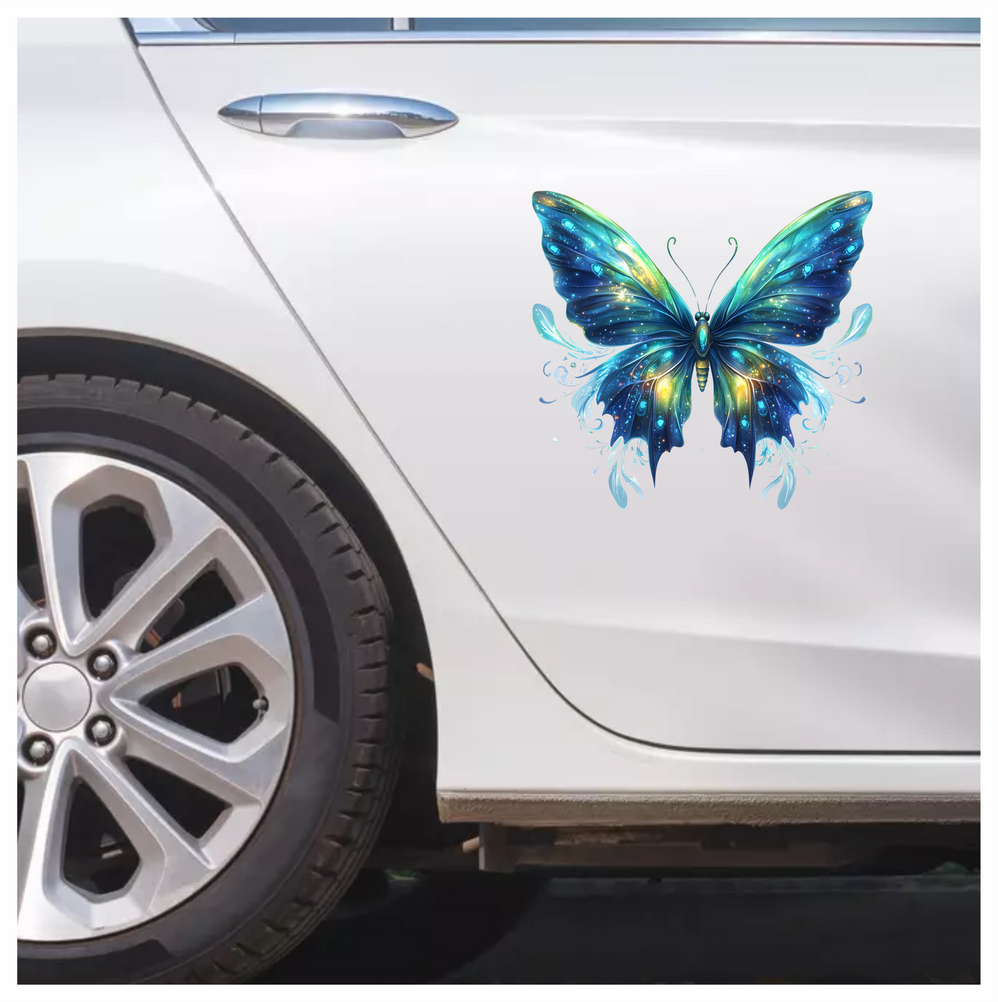 Butterfly Blue Sparkles Wings Animal Vinyl Sticker Decal