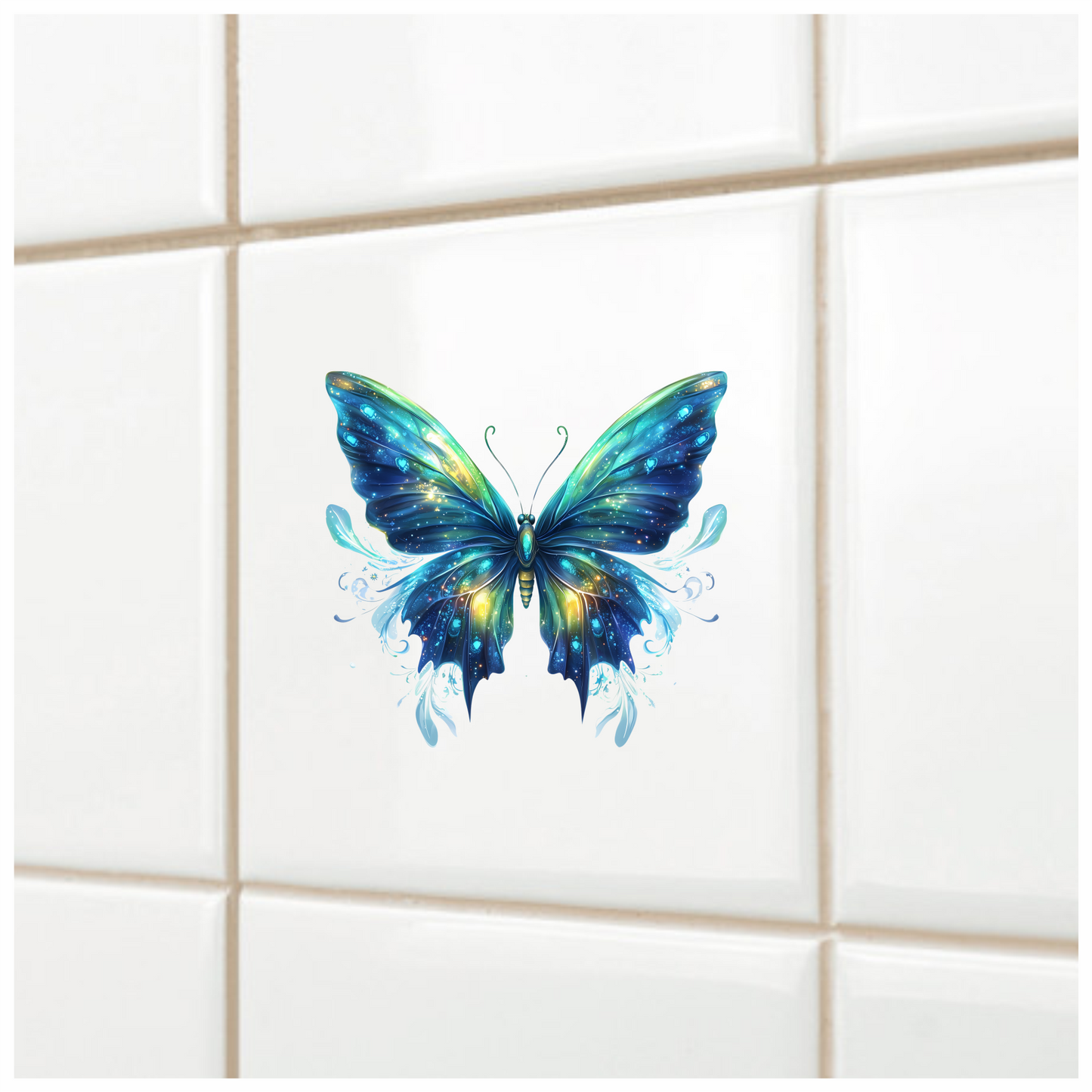 Butterfly Blue Sparkles Wings Animal Vinyl Sticker Decal