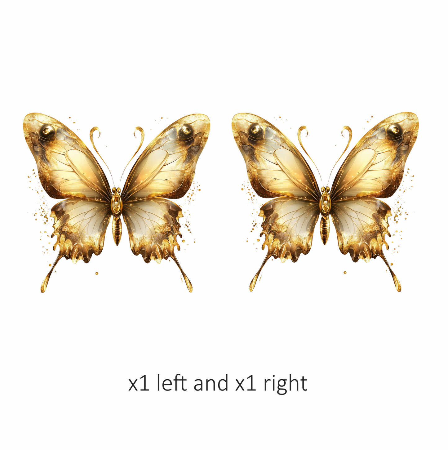 Gold Butterfly Insect Metallic Shiny Vinyl Sticker Decal