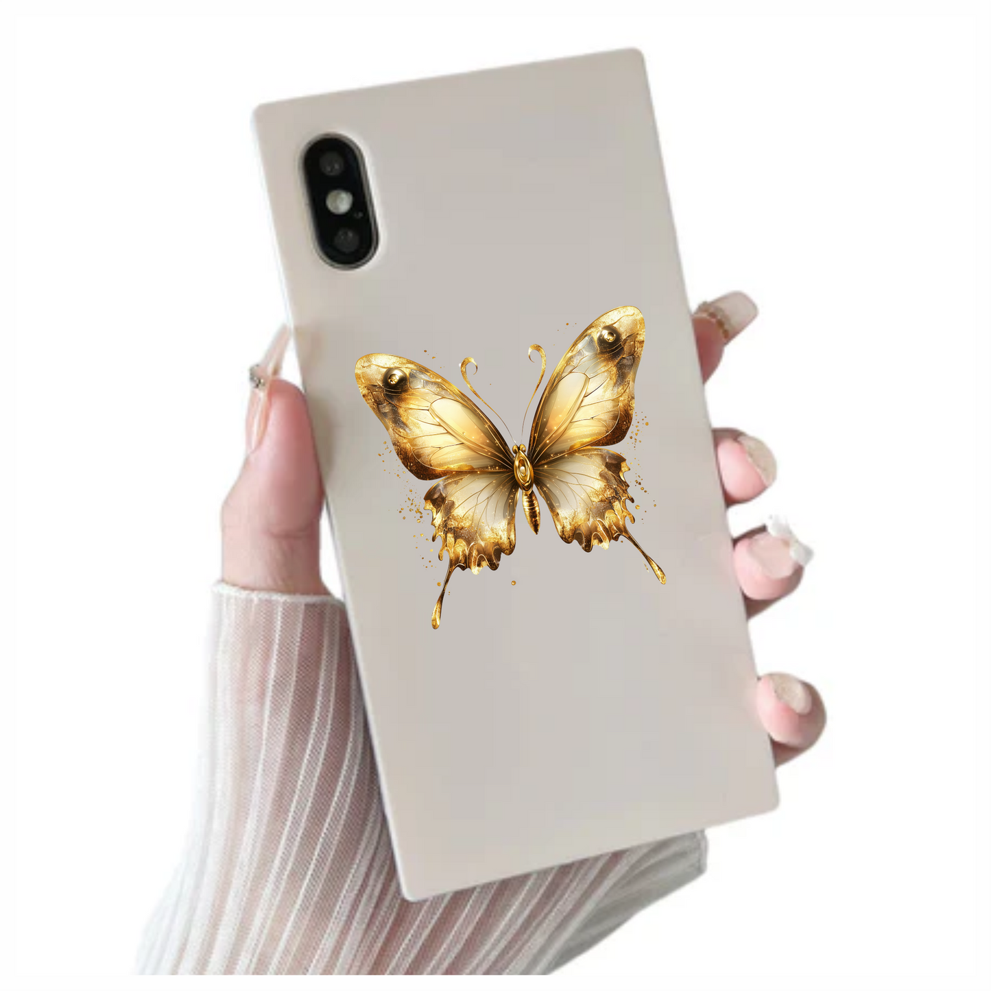 Gold Butterfly Insect Metallic Shiny Vinyl Sticker Decal