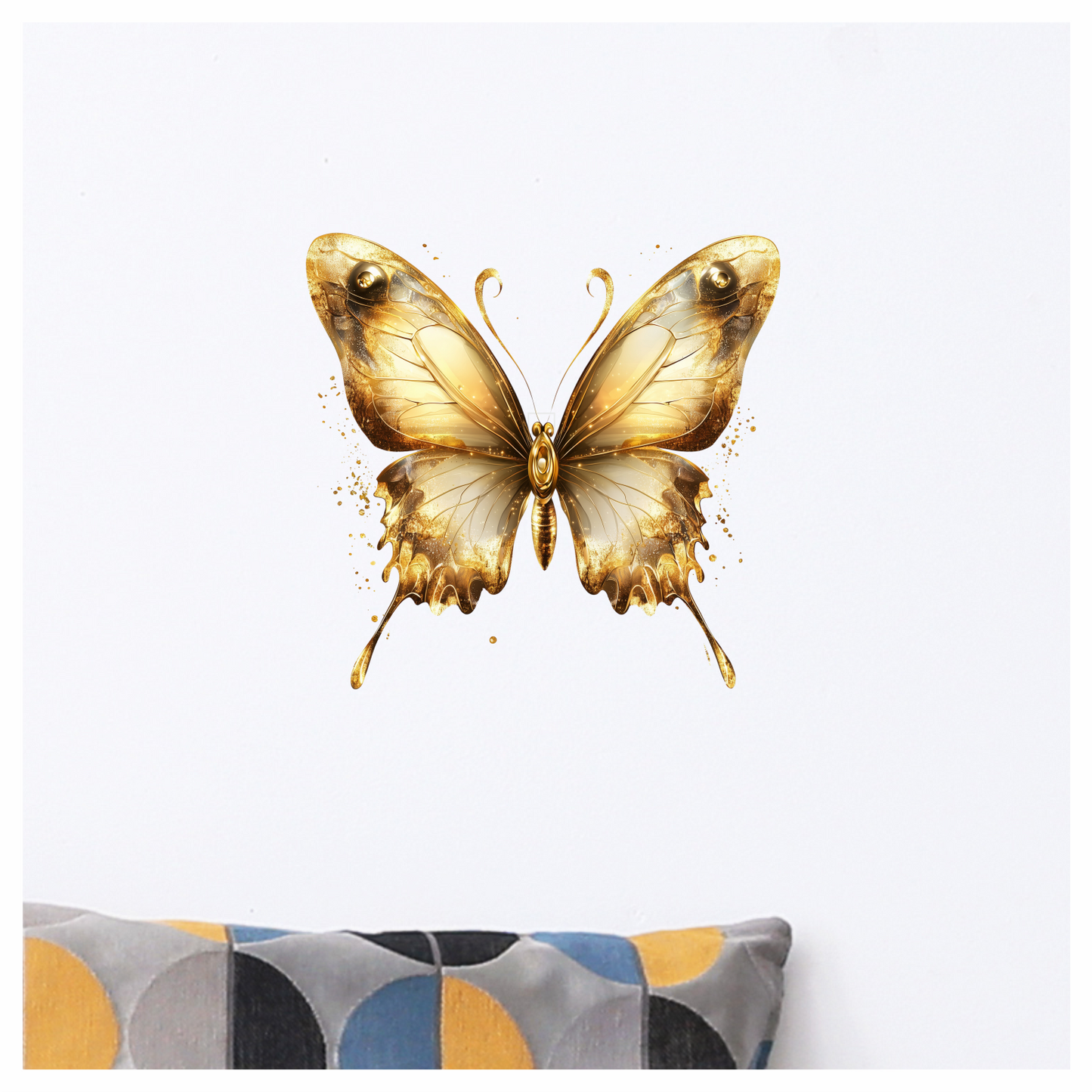 Gold Butterfly Insect Metallic Shiny Vinyl Sticker Decal