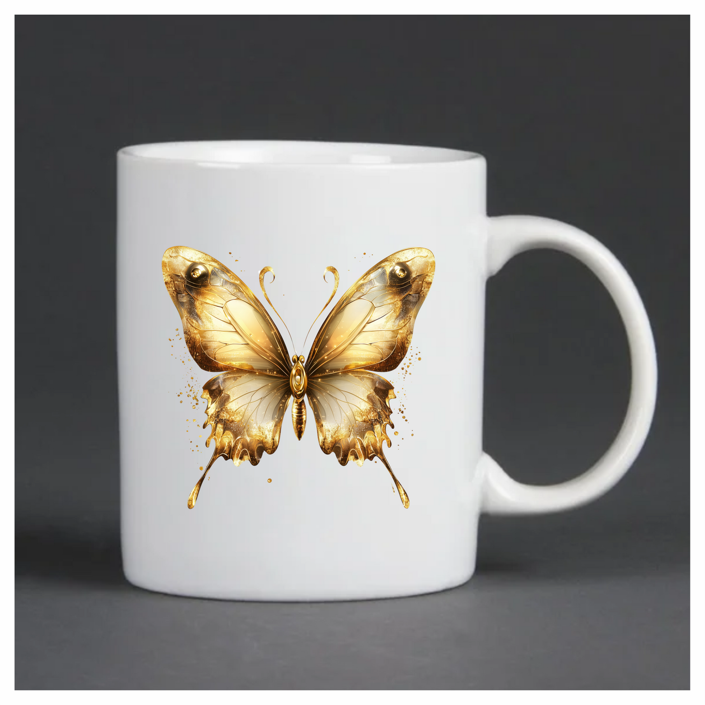 Gold Butterfly Insect Metallic Shiny Vinyl Sticker Decal
