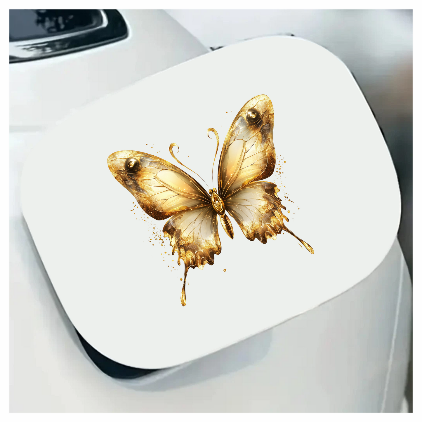 Gold Butterfly Insect Metallic Shiny Vinyl Sticker Decal