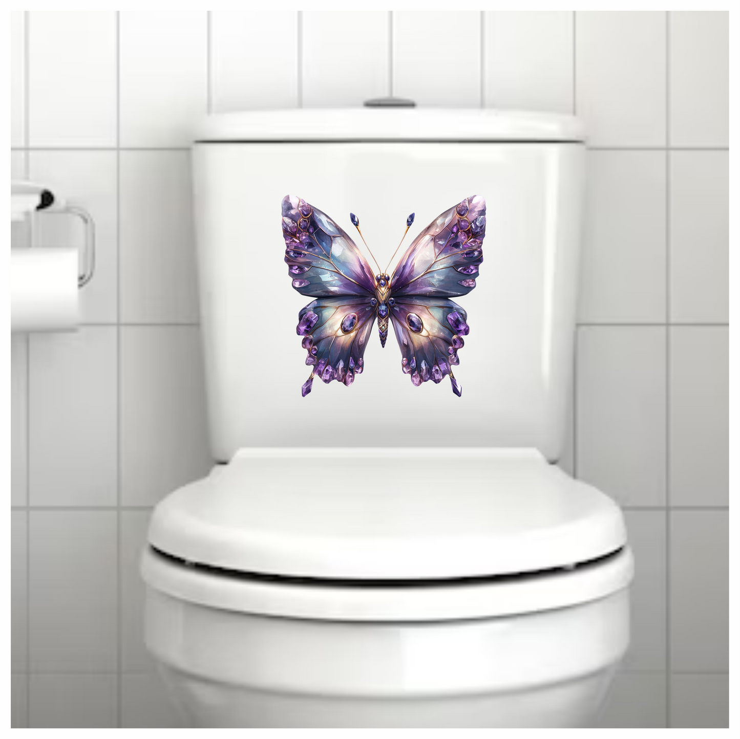 Butterfly Purple Gemstones Sparkling Wings Vinyl Sticker Decal
