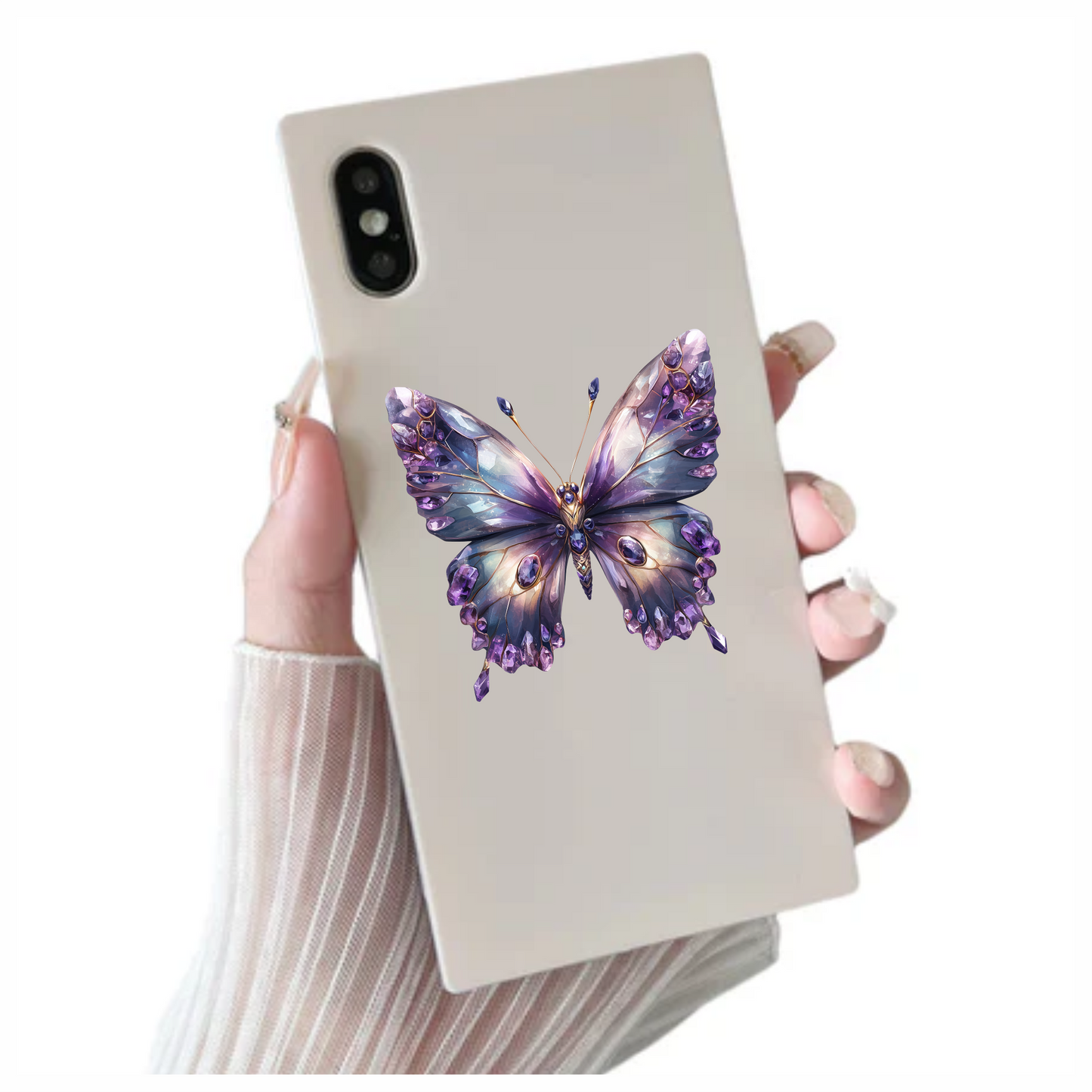 Butterfly Purple Gemstones Sparkling Wings Vinyl Sticker Decal