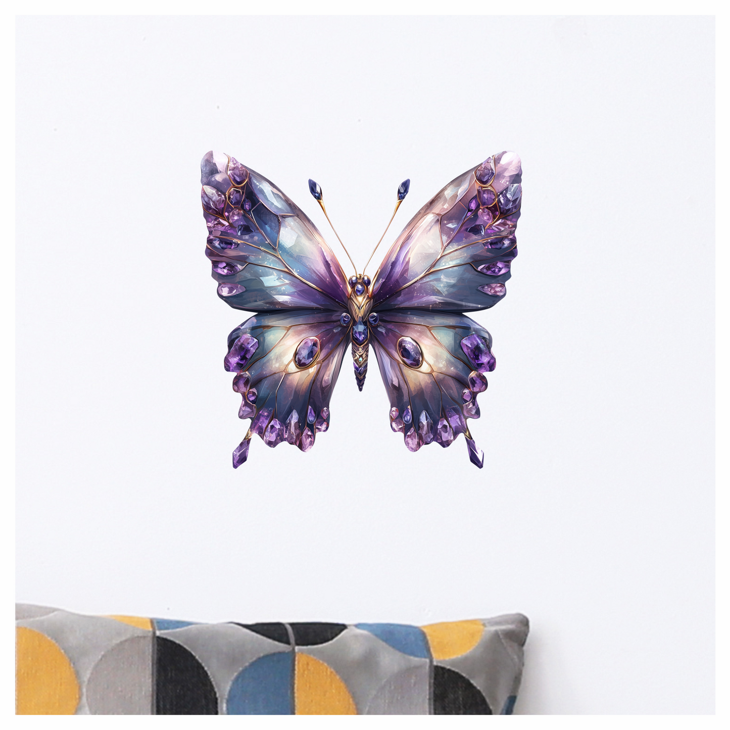 Butterfly Purple Gemstones Sparkling Wings Vinyl Sticker Decal