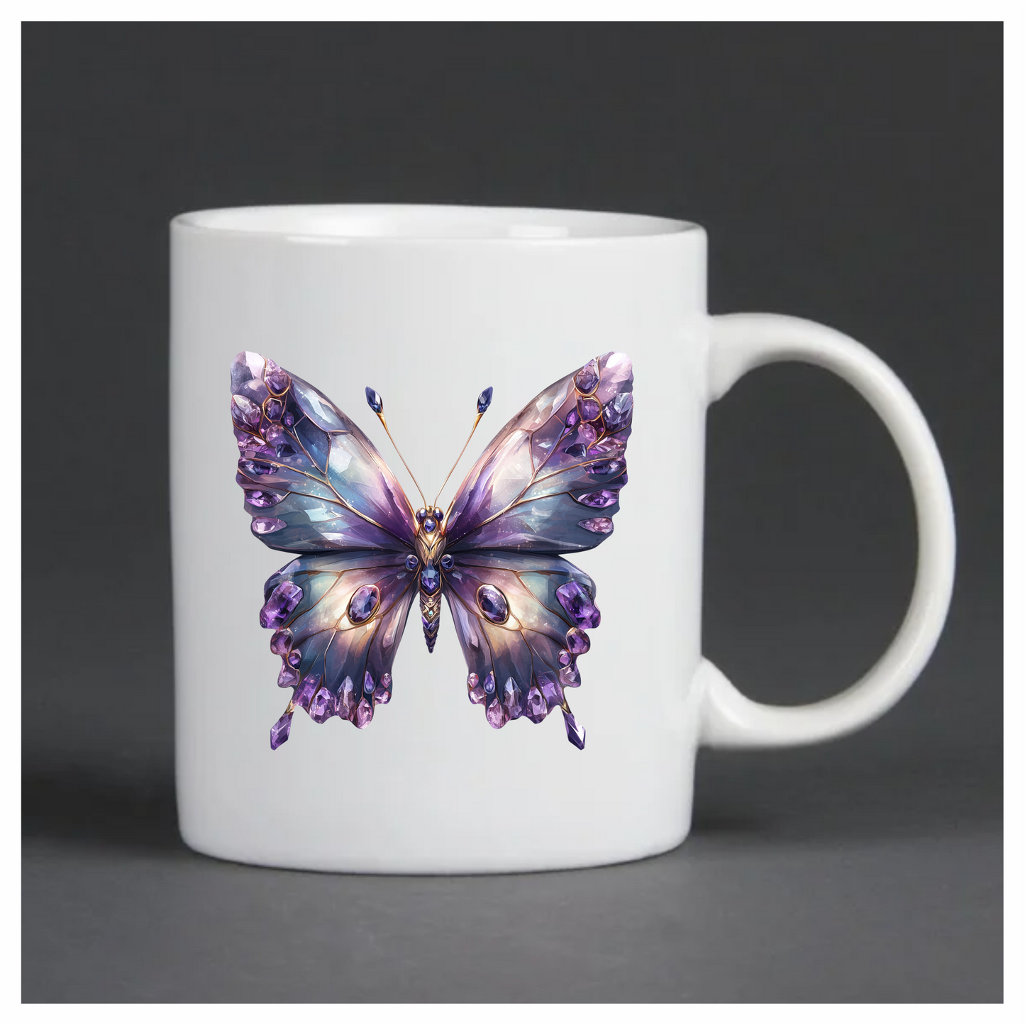 Butterfly Purple Gemstones Sparkling Wings Vinyl Sticker Decal