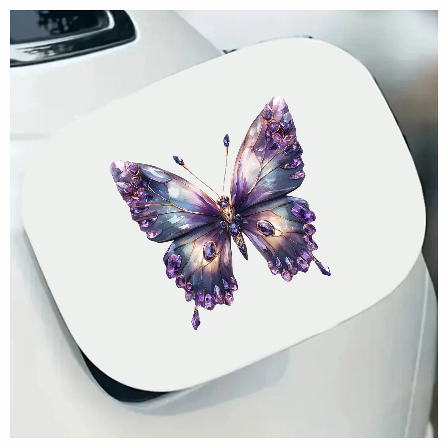 Butterfly Purple Gemstones Sparkling Wings Vinyl Sticker Decal