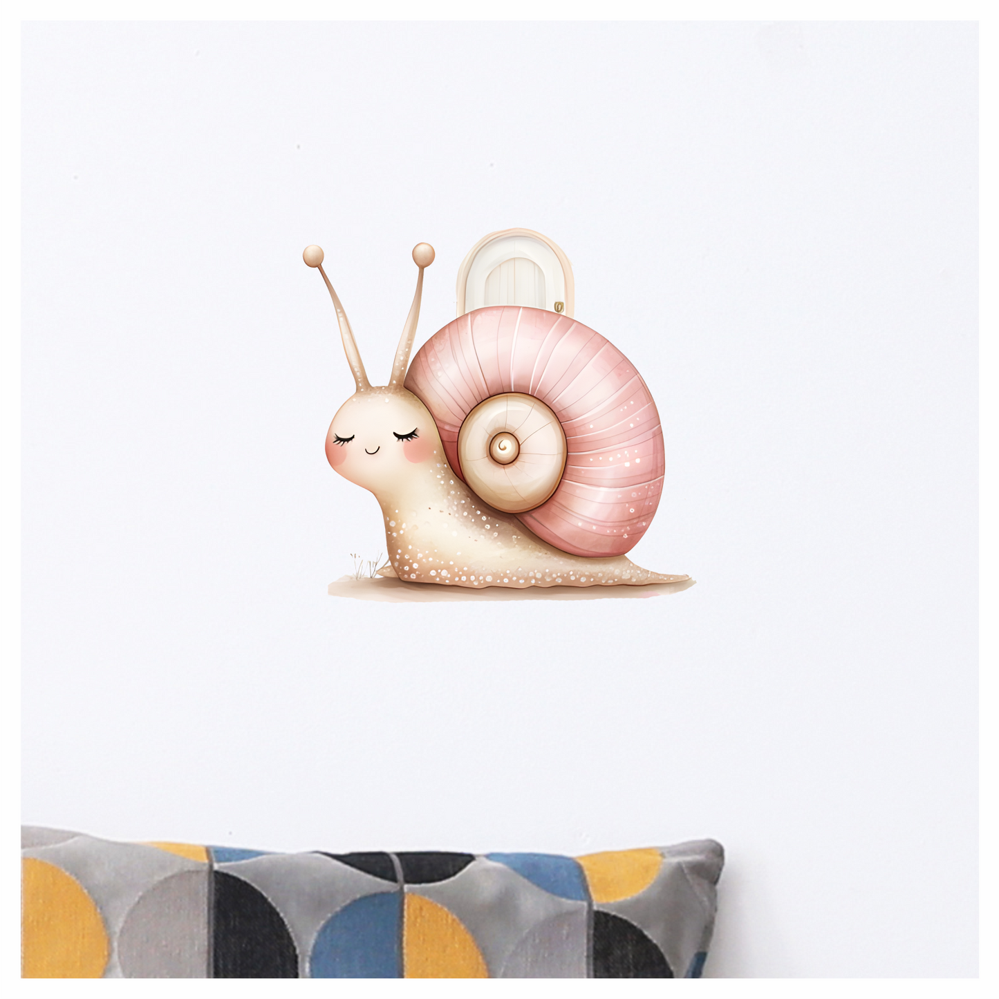 Snail Pink Shell Animal Door Vinyl Sticker Decal