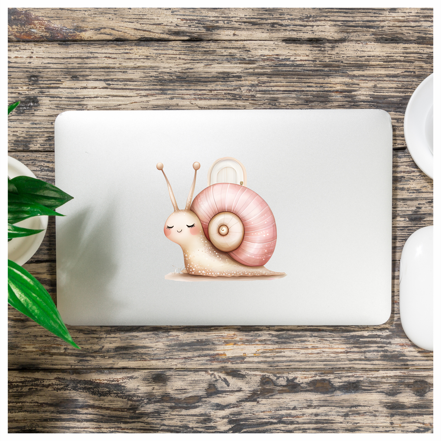 Snail Pink Shell Animal Door Vinyl Sticker Decal