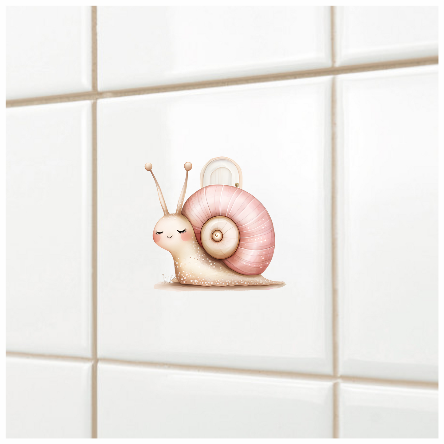 Snail Pink Shell Animal Door Vinyl Sticker Decal