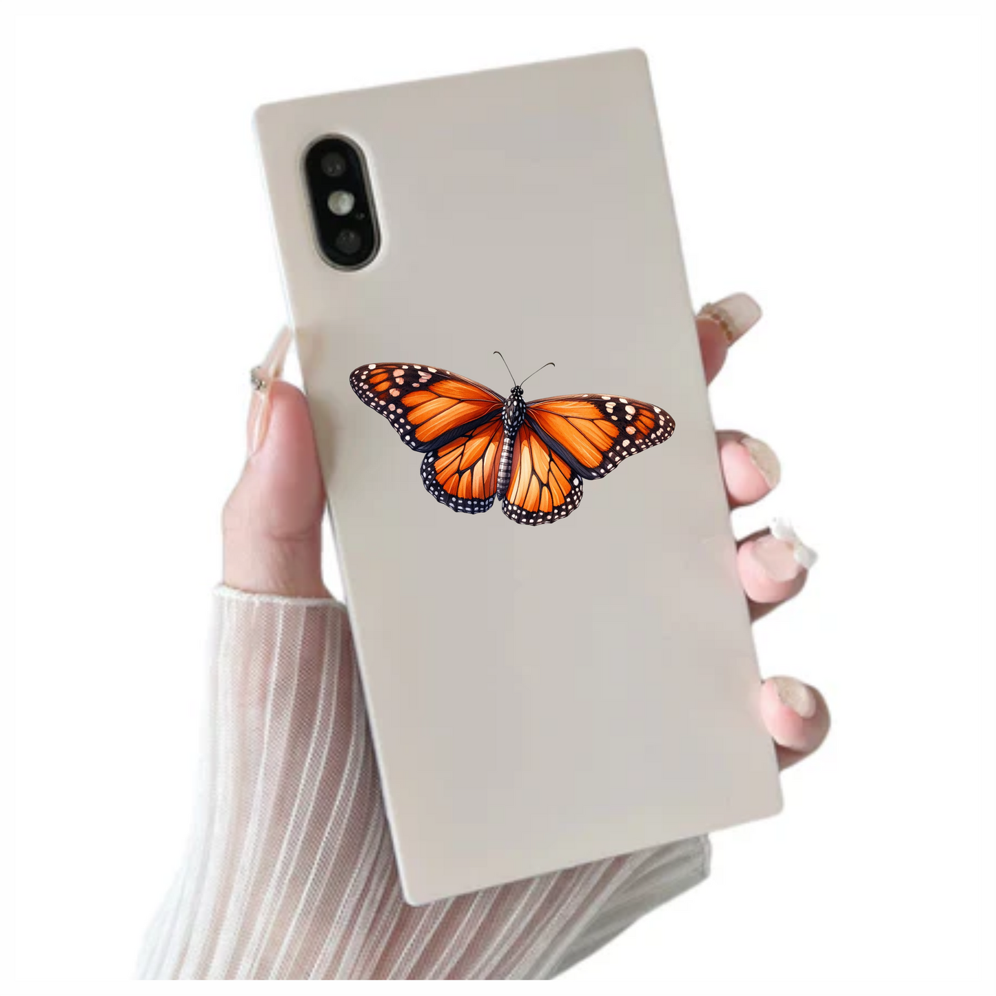 Monarch Butterfly Orange Black Wings Vinyl Sticker Decal