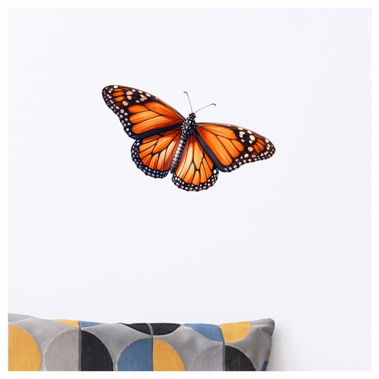 Monarch Butterfly Orange Black Wings Vinyl Sticker Decal