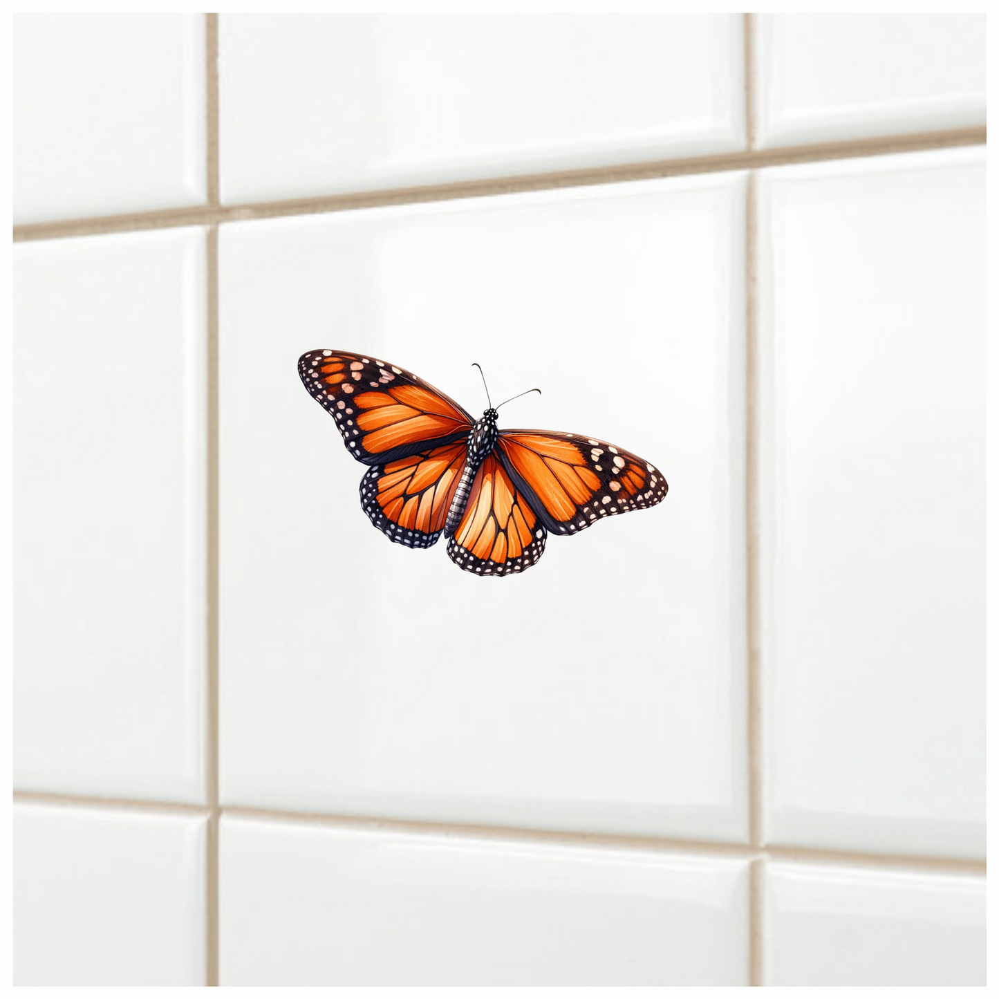Monarch Butterfly Orange Black Wings Vinyl Sticker Decal