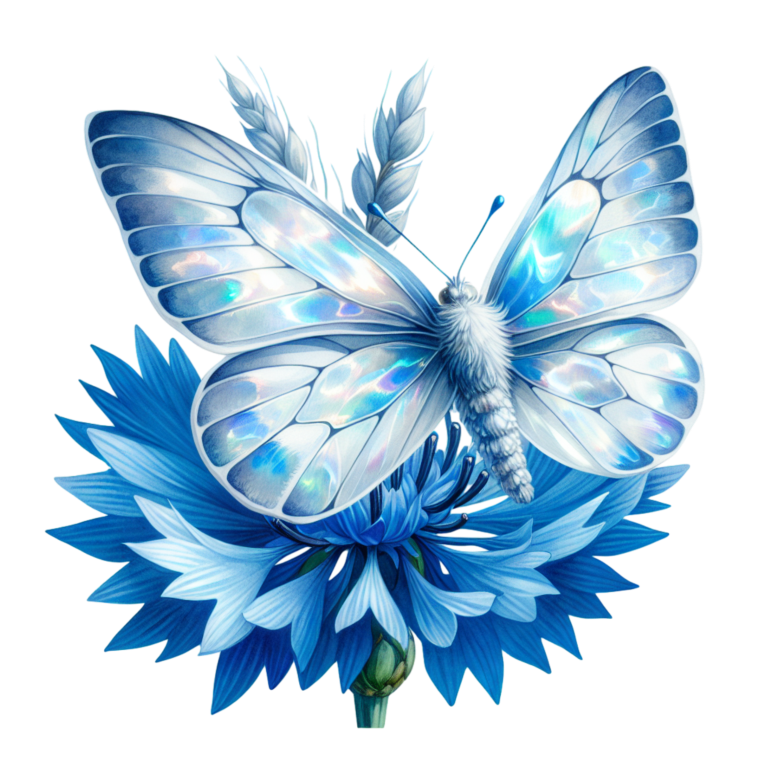 Blue Butterfly Flower Nature Vinyl Sticker Decal