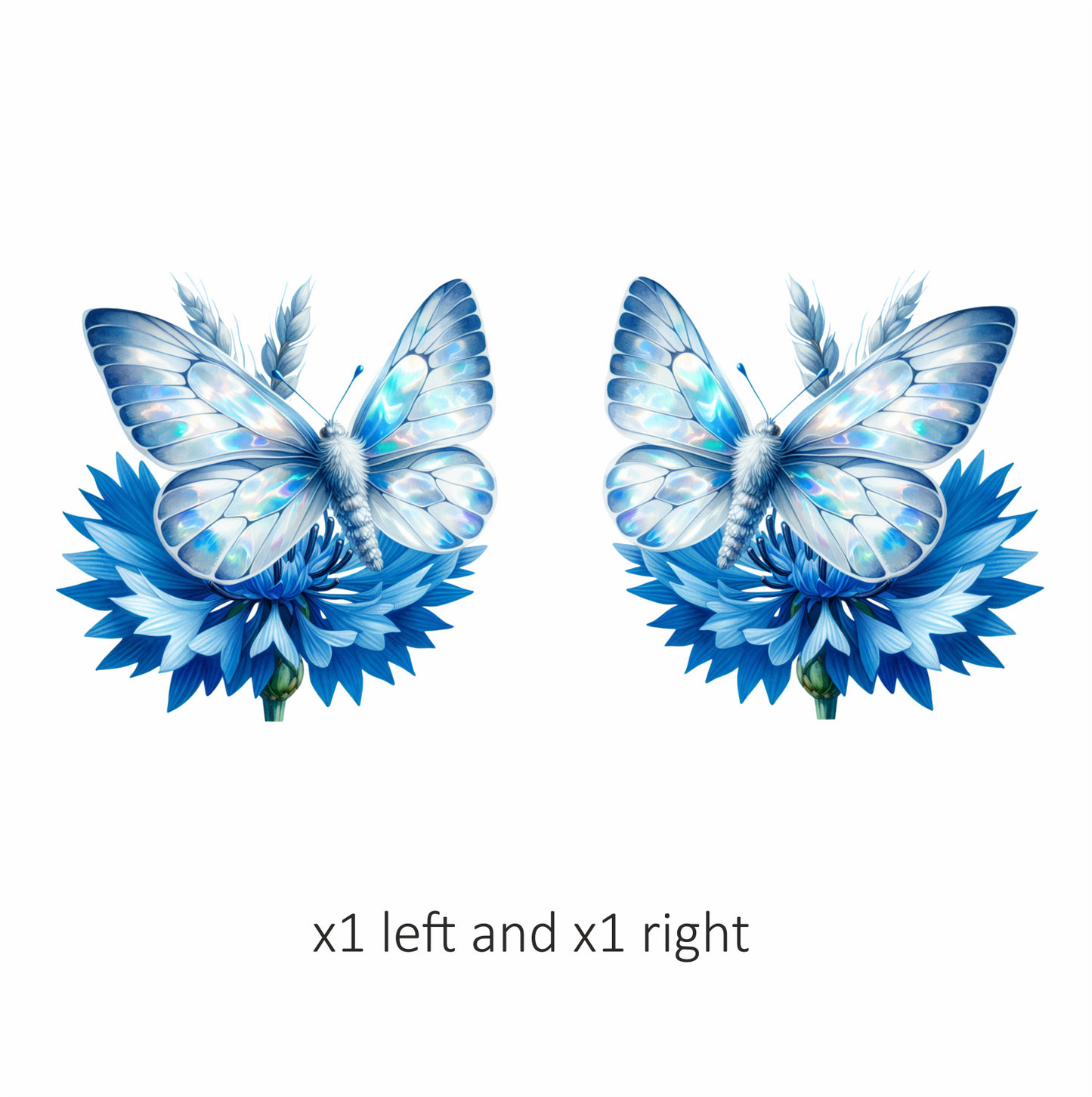 Blue Butterfly Flower Nature Vinyl Sticker Decal
