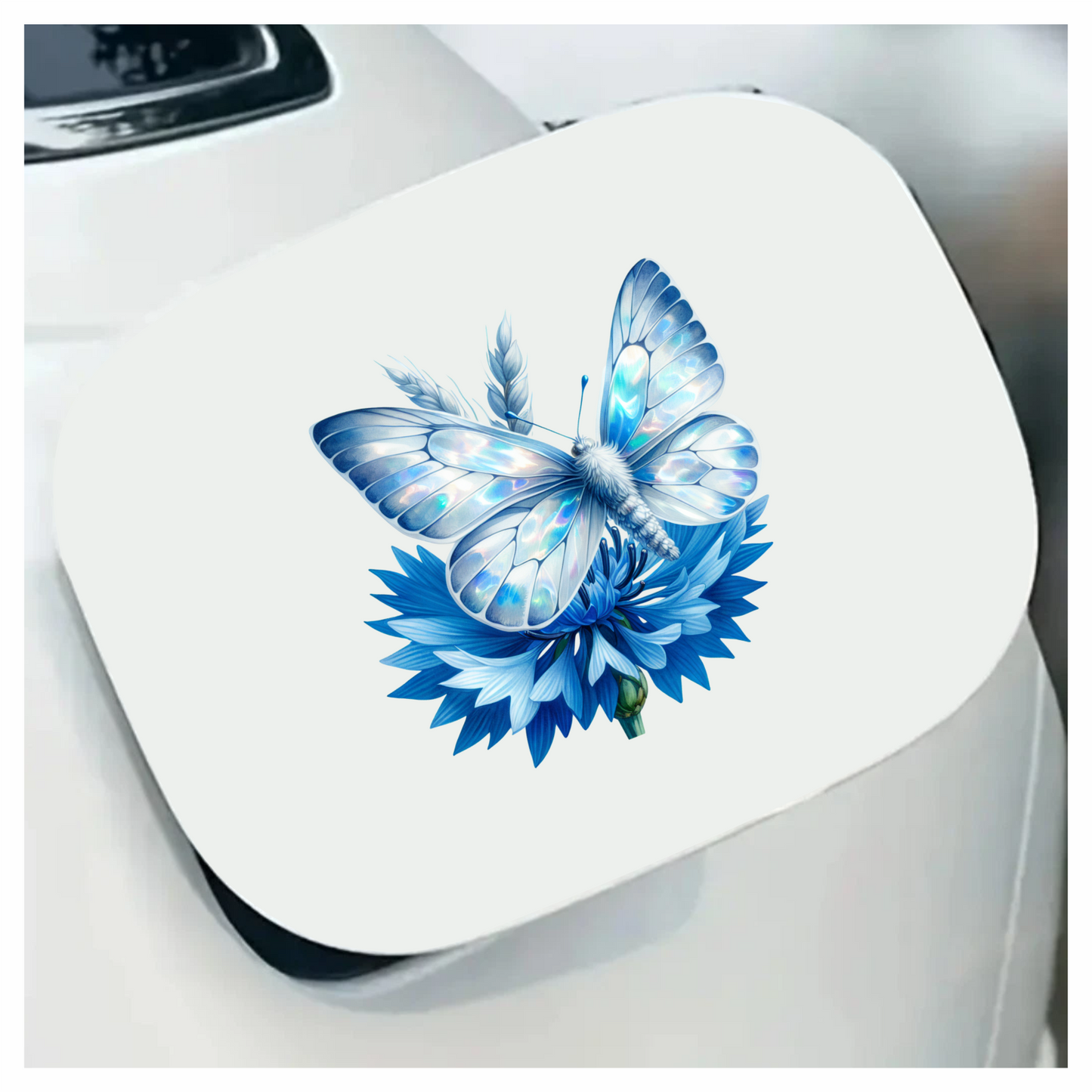 Blue Butterfly Flower Nature Vinyl Sticker Decal